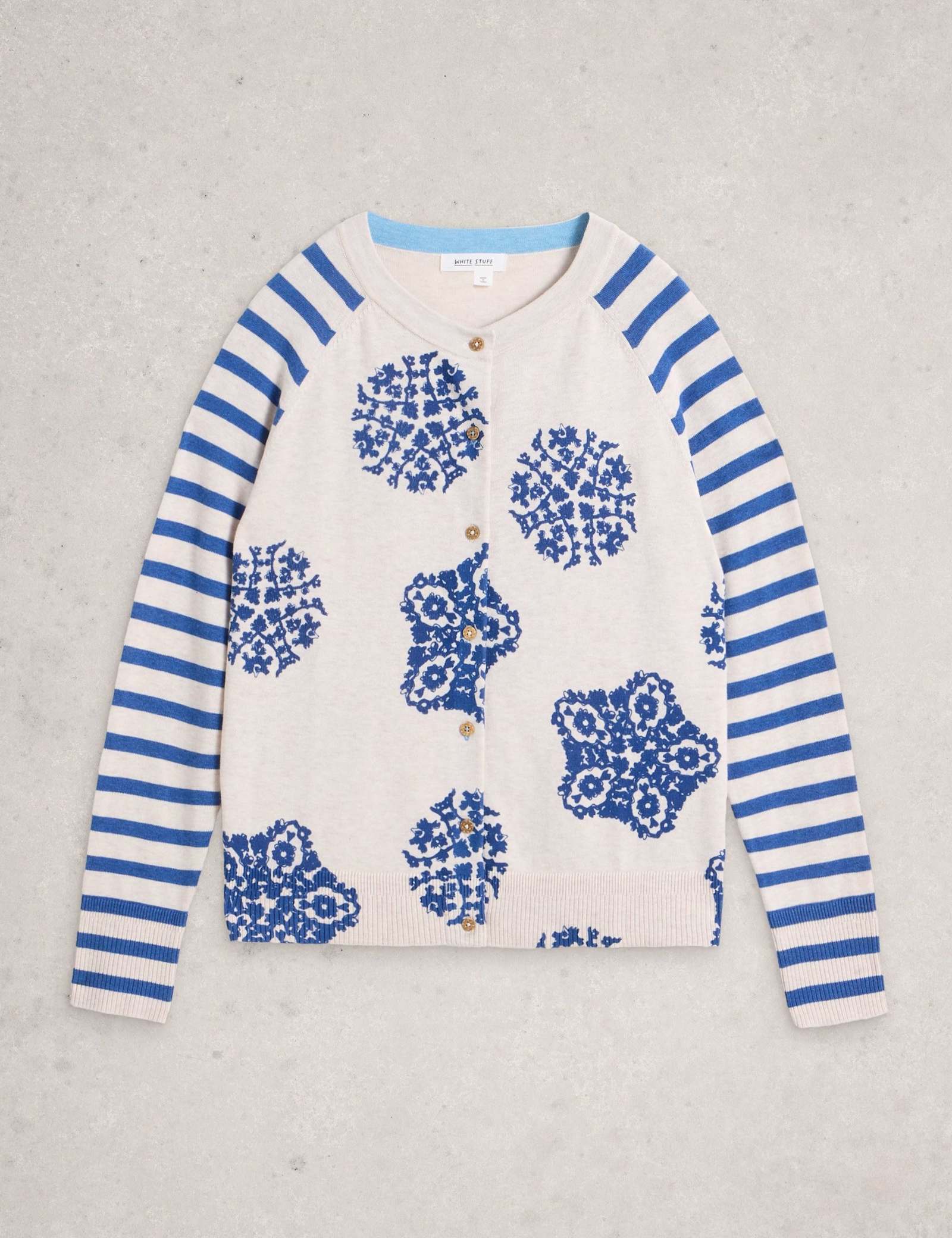 Pure Cotton Printed Crew Neck Cardigan - image 1