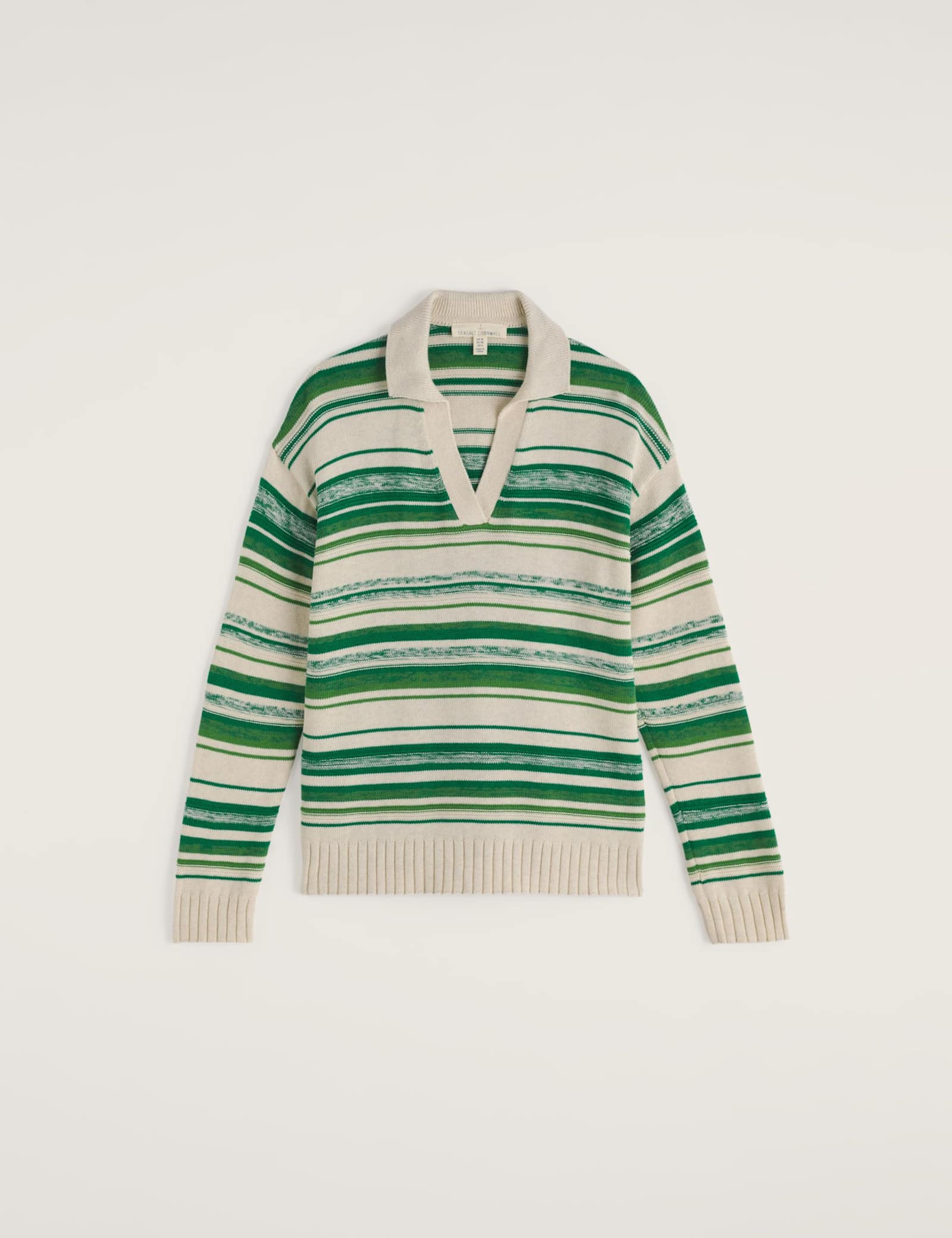 Pure Cotton Striped Collared Relaxed Jumper - image 1