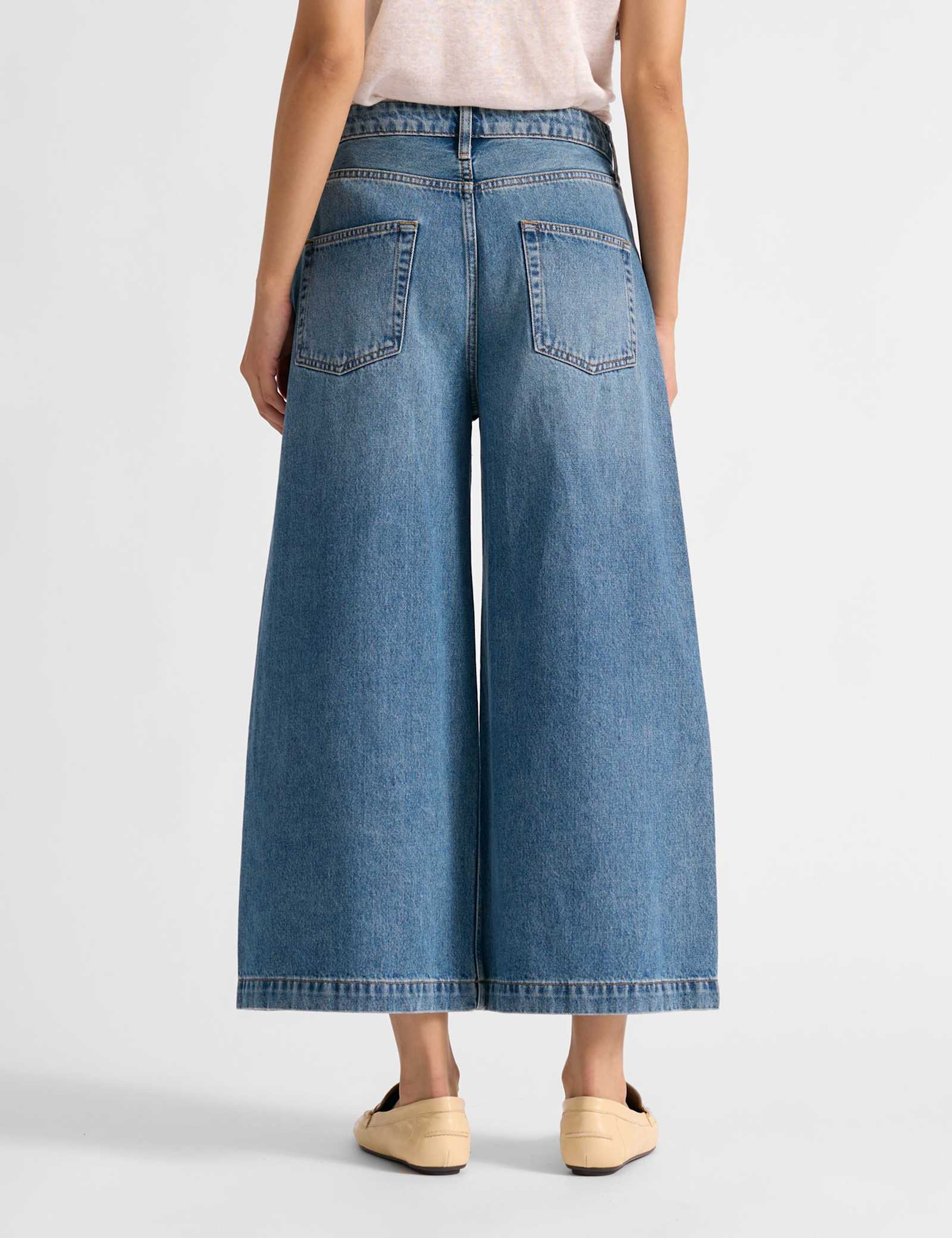 Denim Wide Leg Culottes - image 3