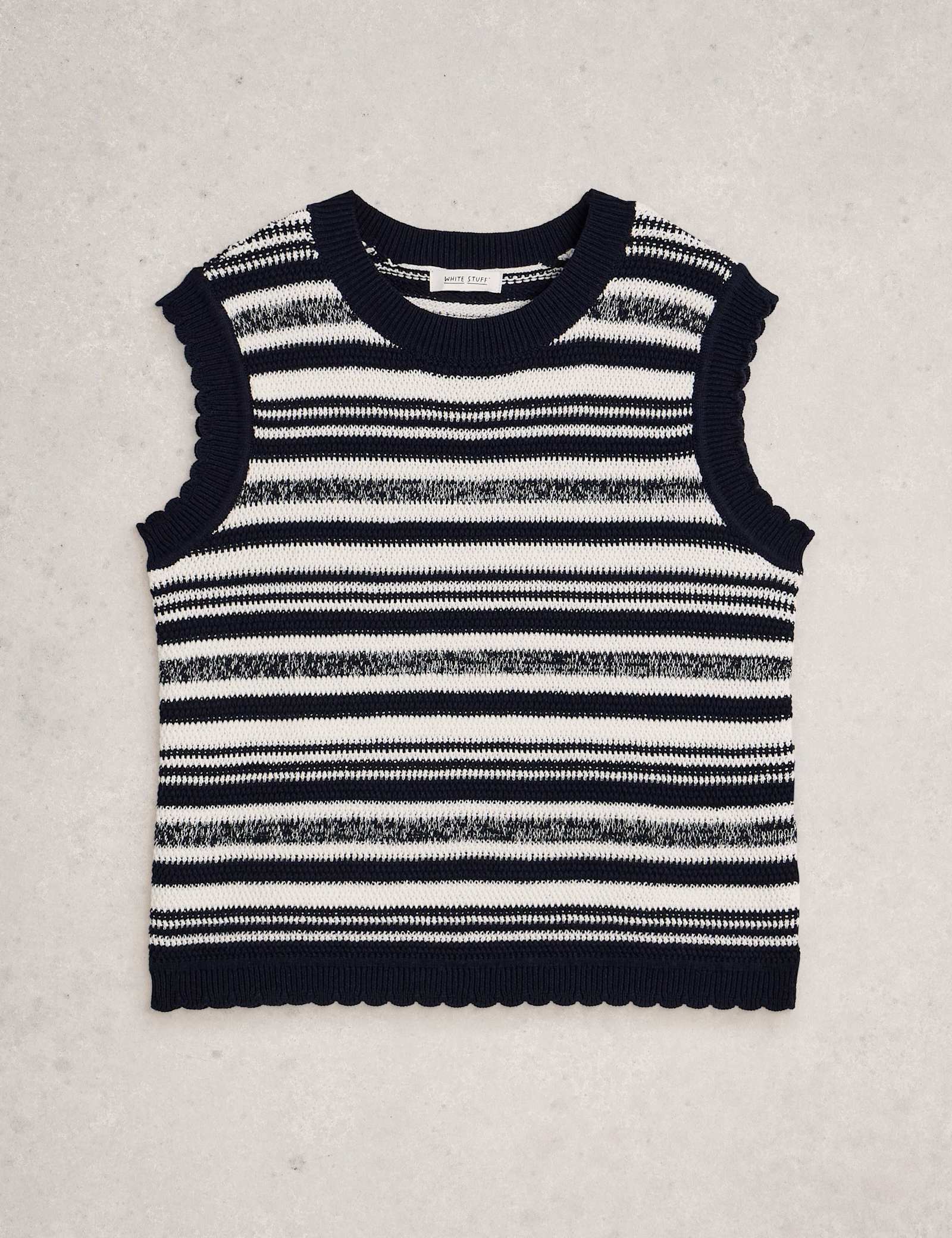 Pure Cotton Striped Knitted Vest - image 1