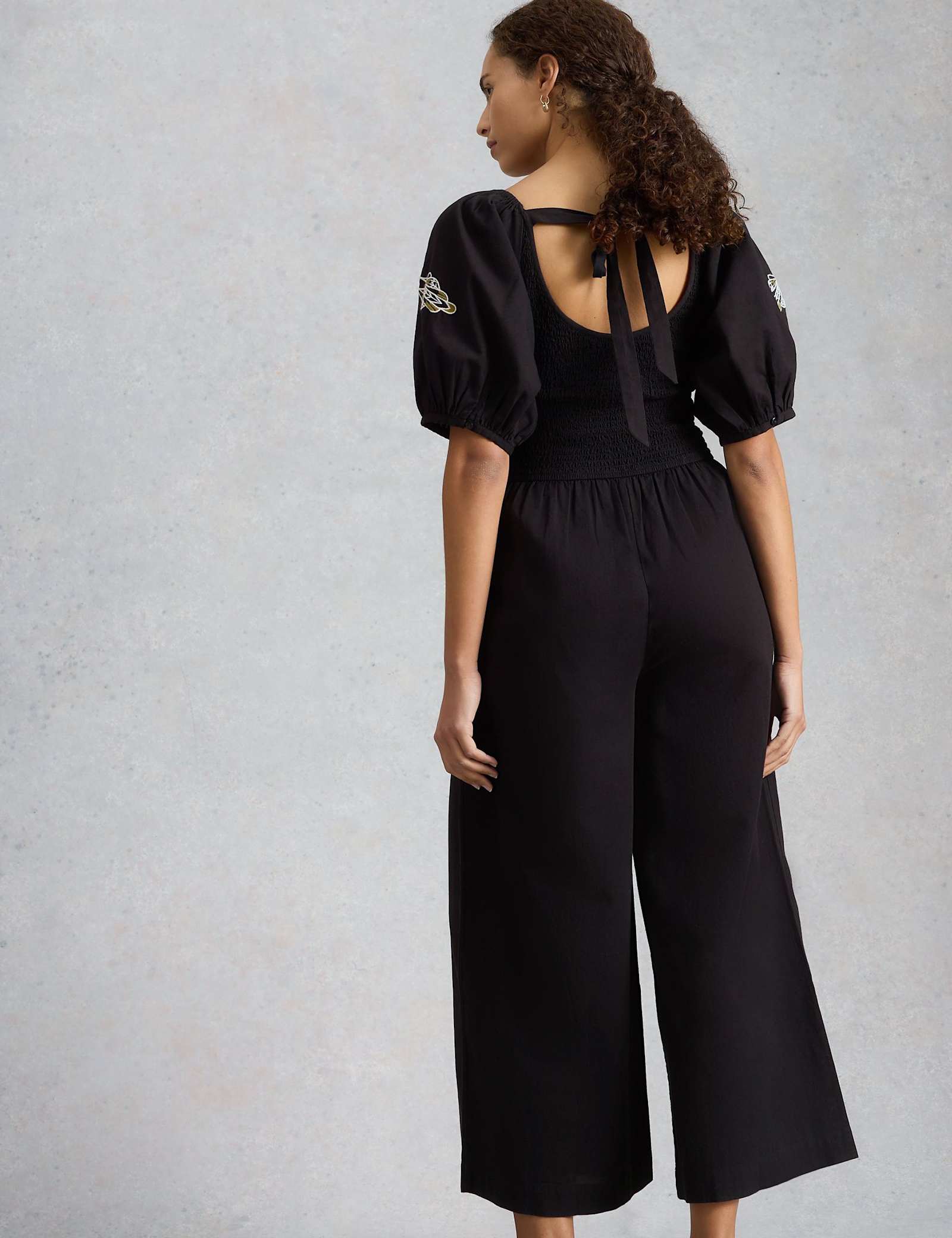 Embroidered Shirred Jumpsuit - image 5