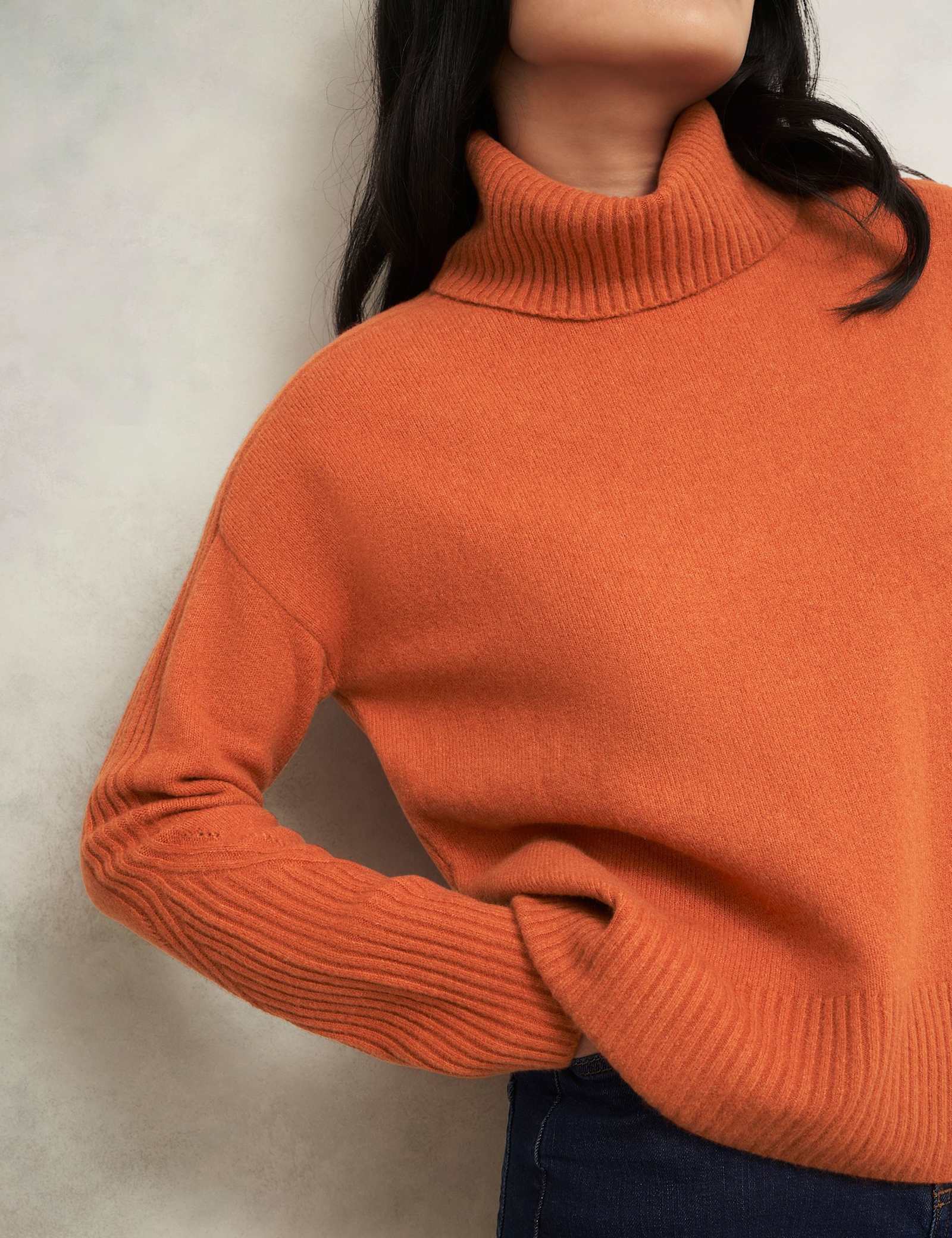 Cotton Rich Textured Roll Neck Jumper - image 3