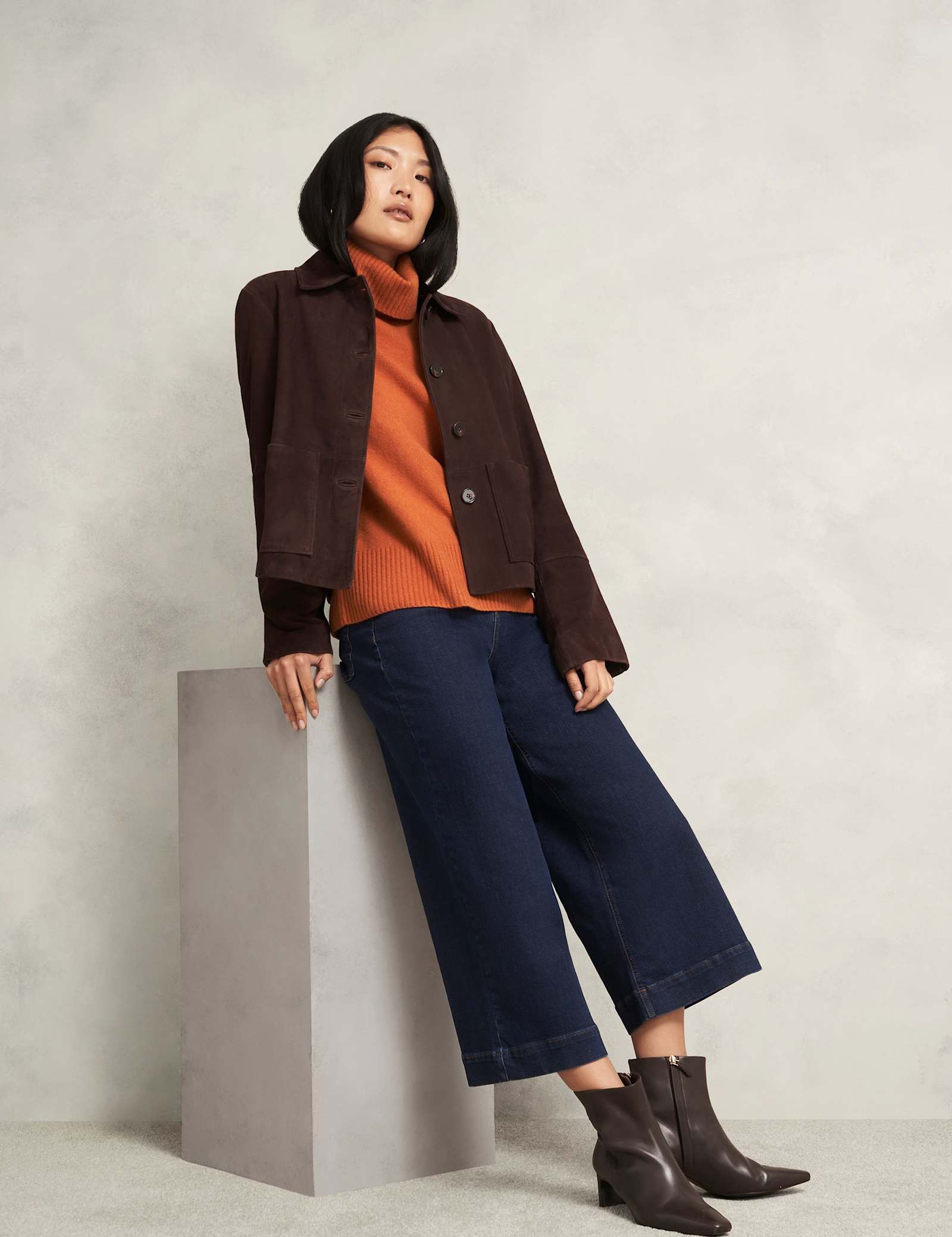 Cotton Rich Textured Roll Neck Jumper - image 4