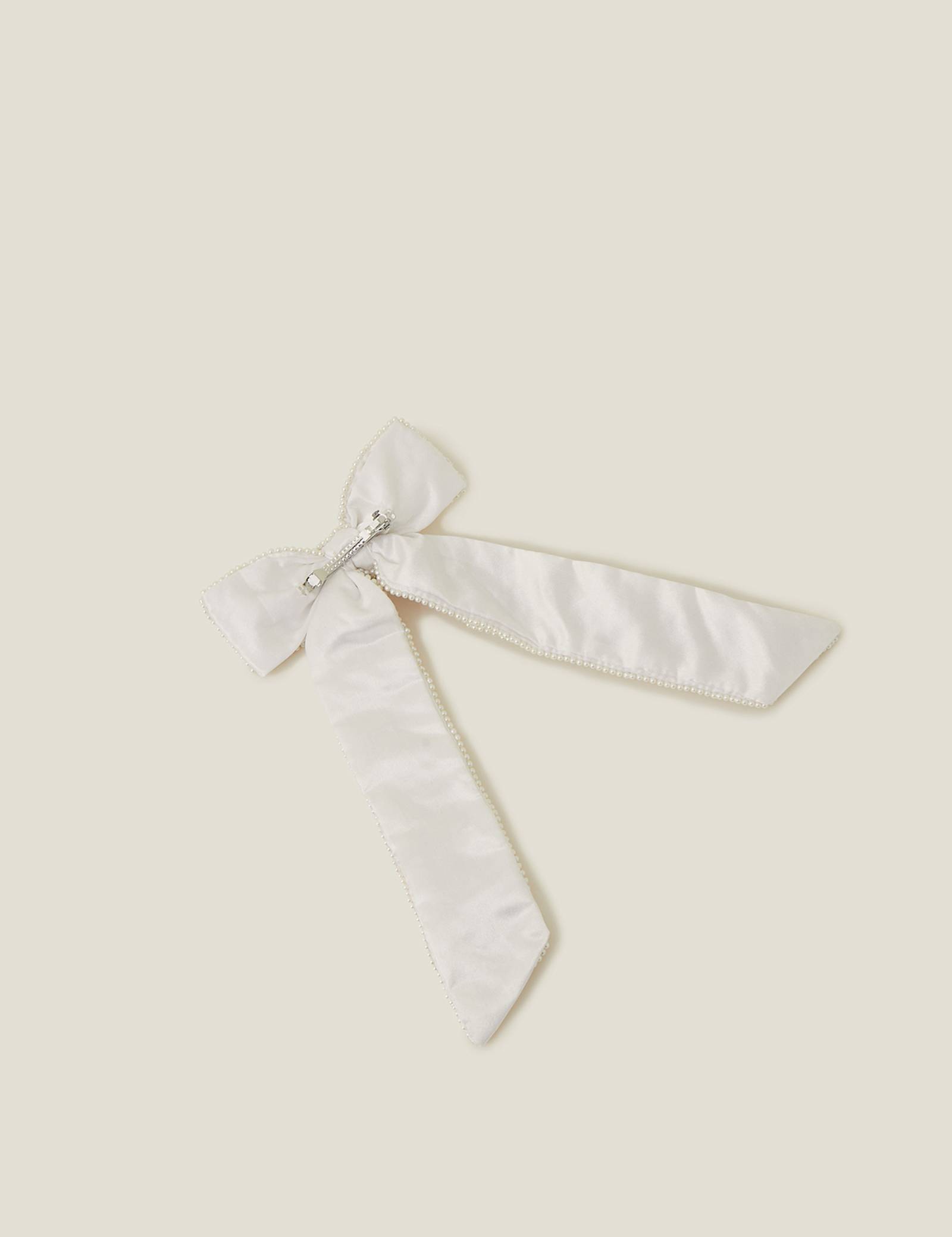 Embellished Pearl Bow Hair Clip - image 3