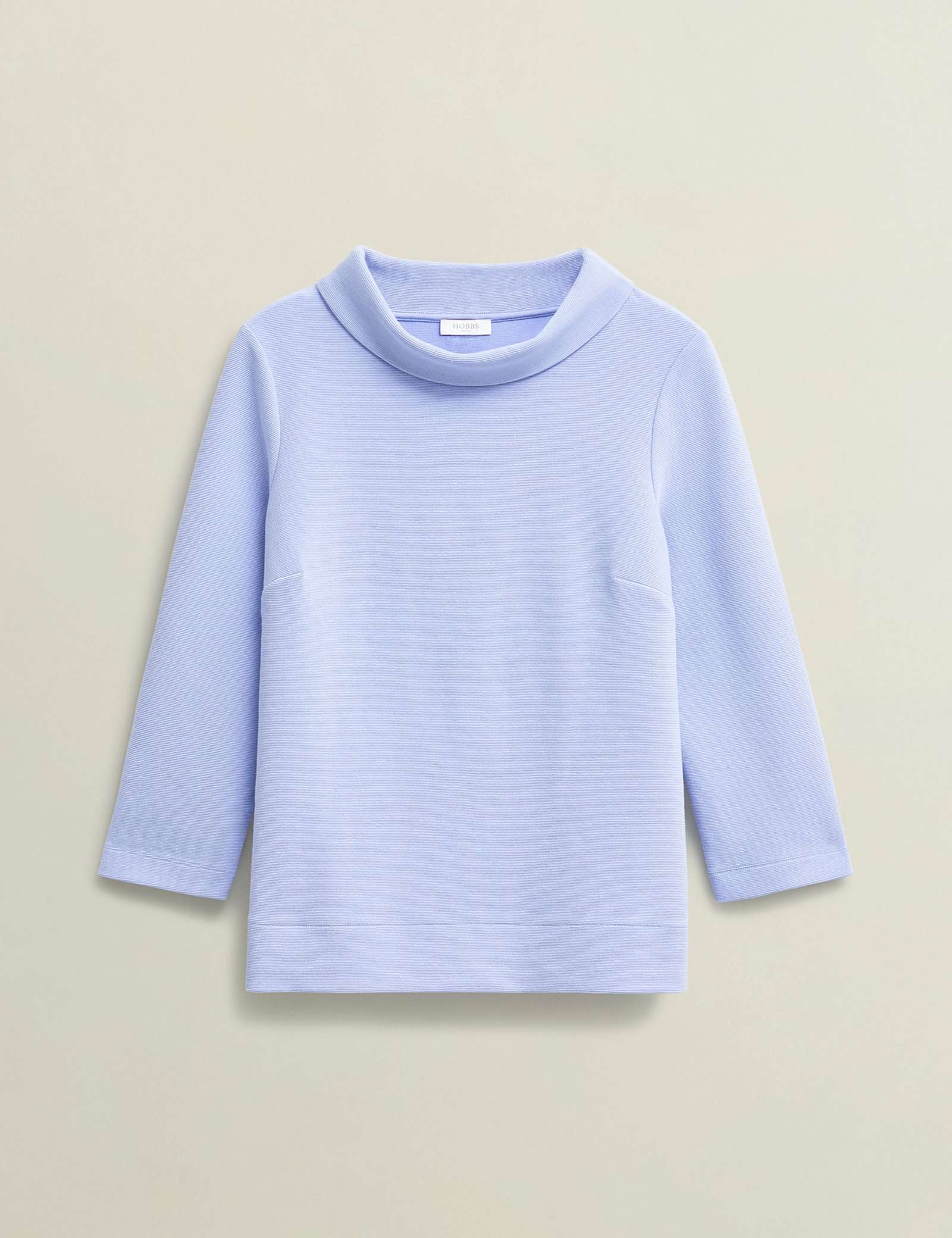Cotton Blend Textured Roll Neck Top - image 1