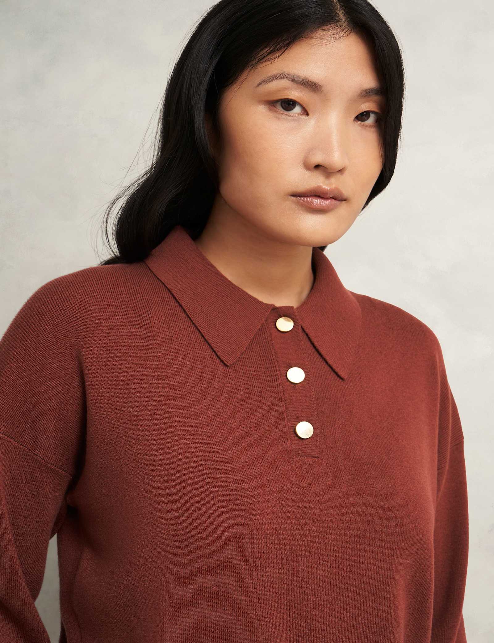 Merino Wool Rich Polo Neck Jumper - image 5