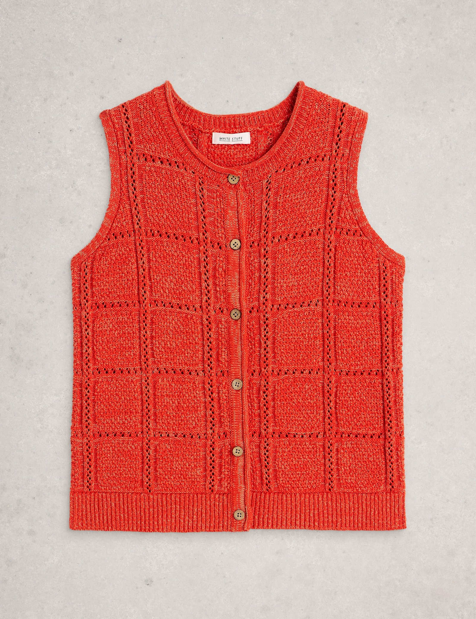 Pure Cotton Patterned Knitted Waistcoat - image 1