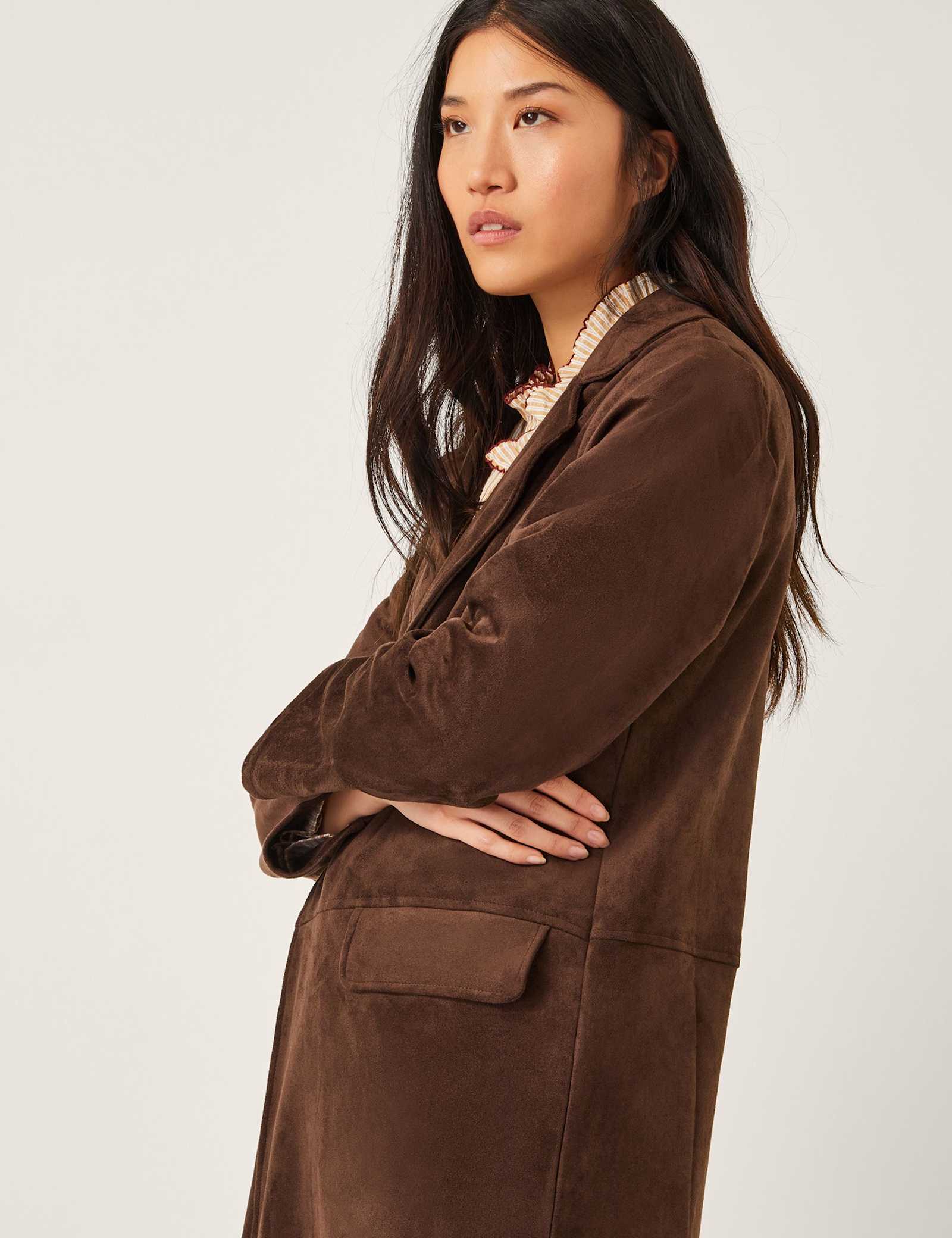 Suedette Trench Coat - image 3