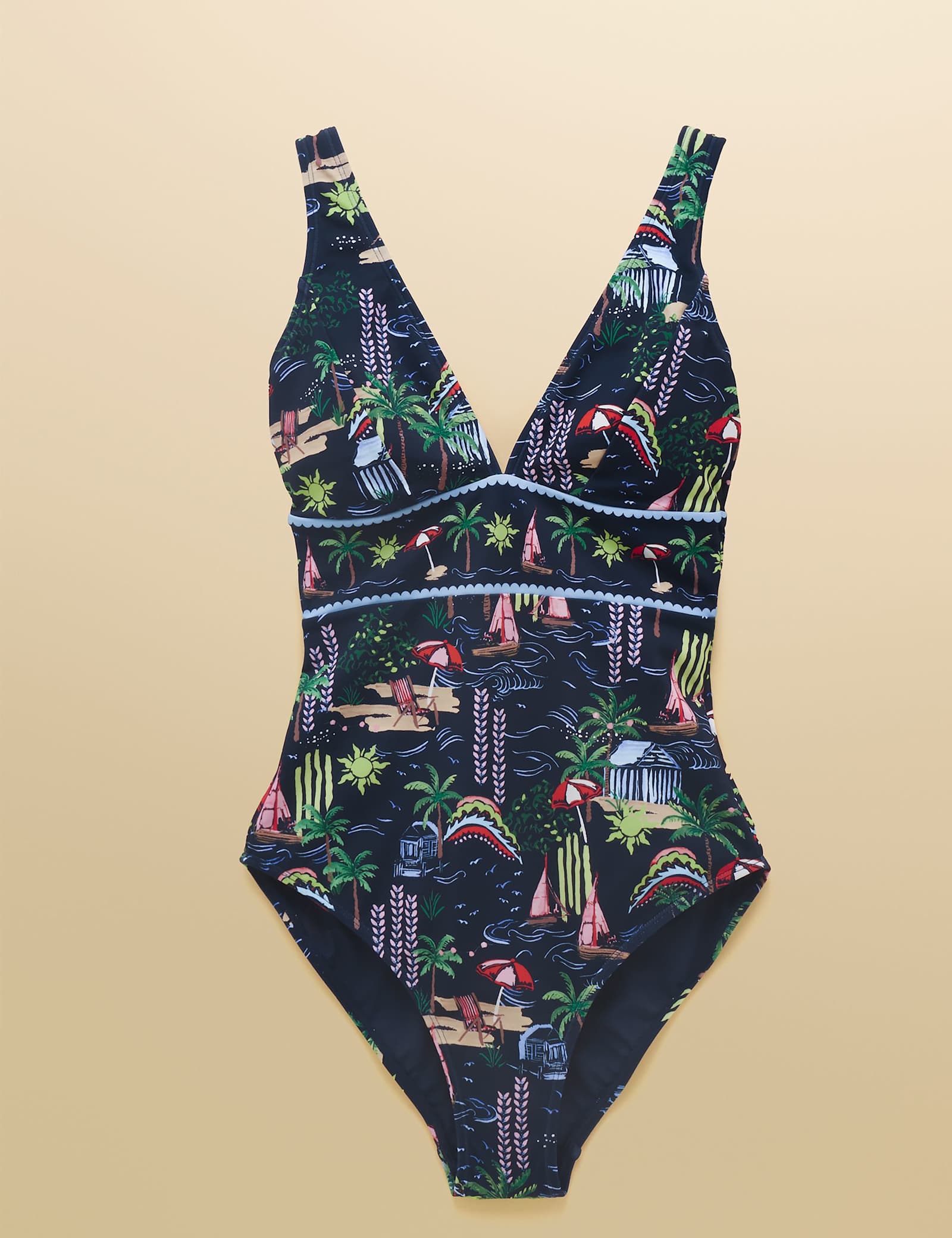 Holiday Icons Padded V-Neck Swimsuit - image 1