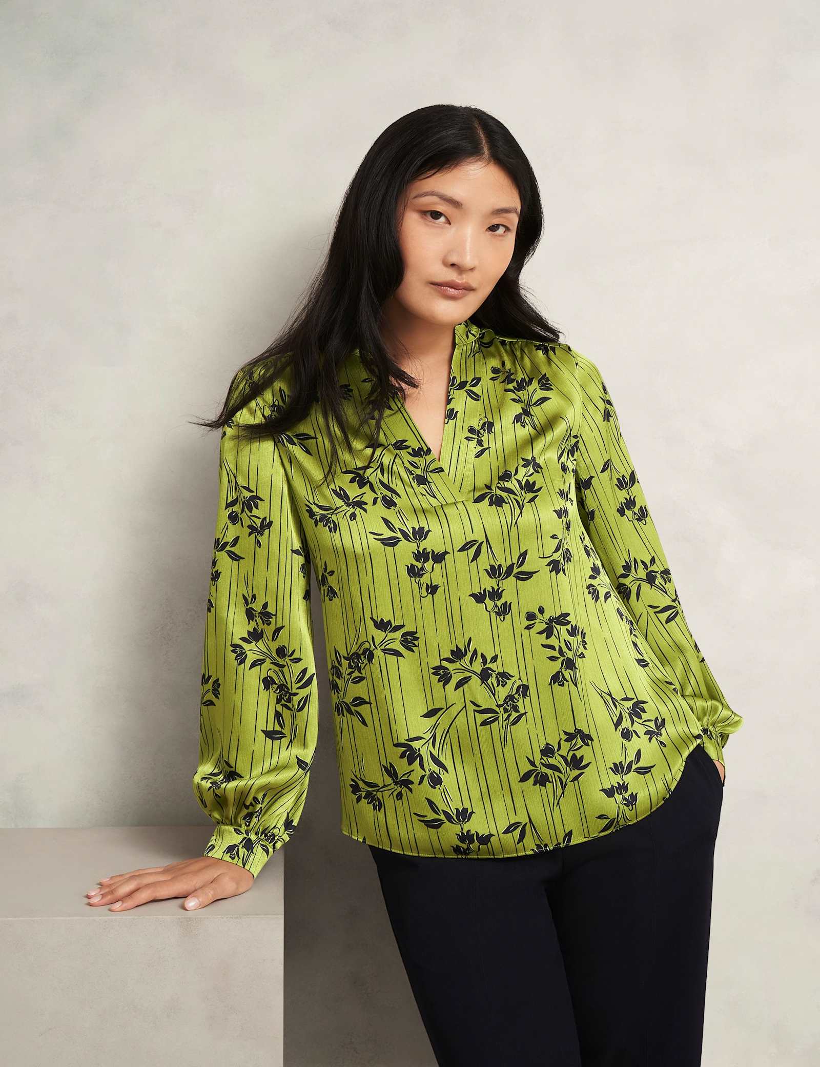 Floral V-Neck Blouse - image 2