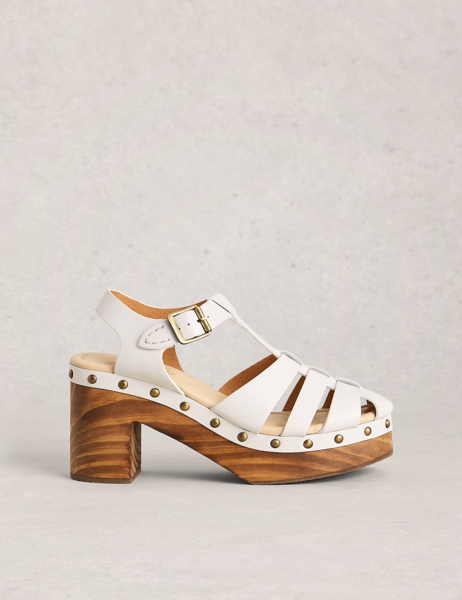 Leather Block Heel Clogs - image 1