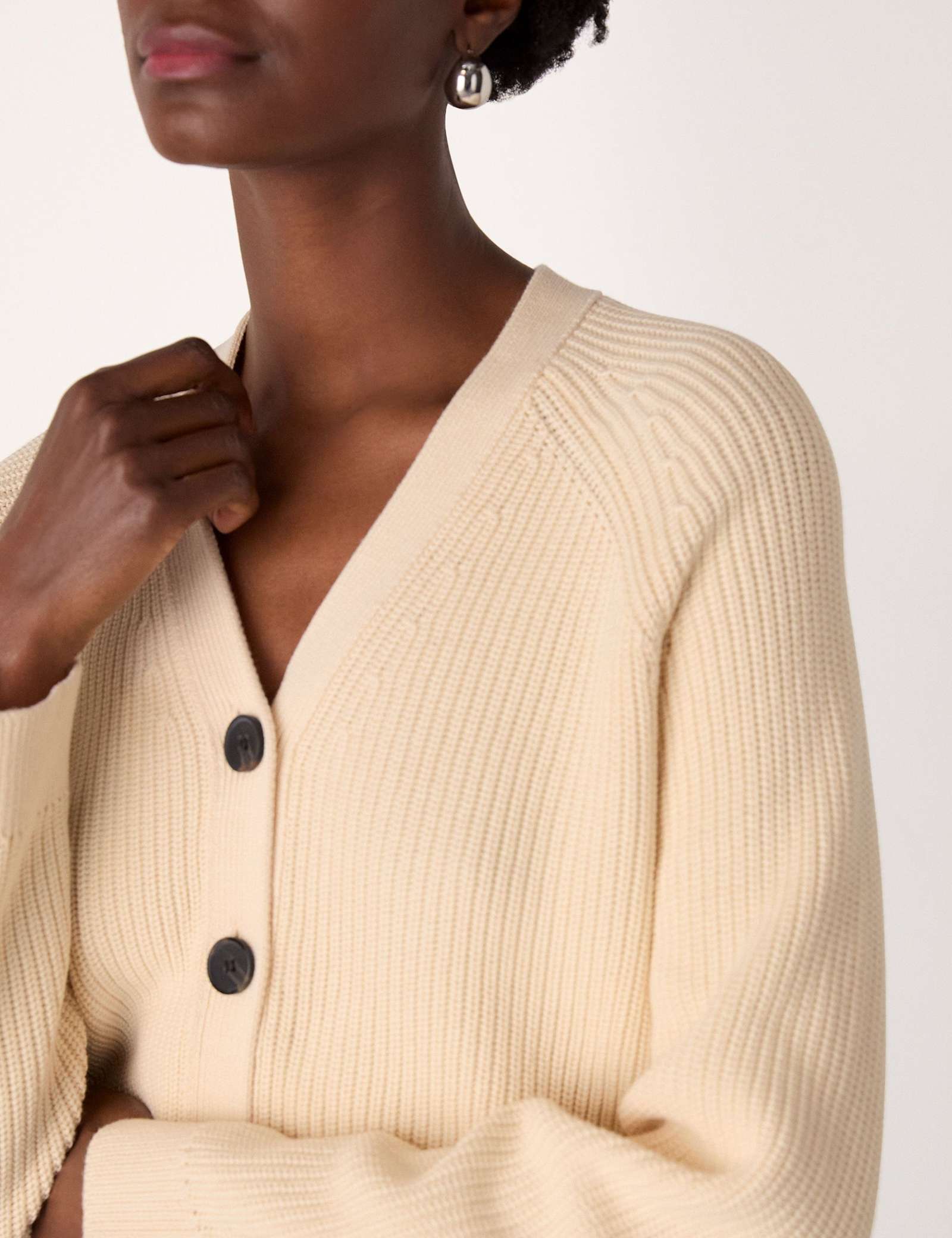Pure Cotton Button Front Cropped Cardigan - image 5