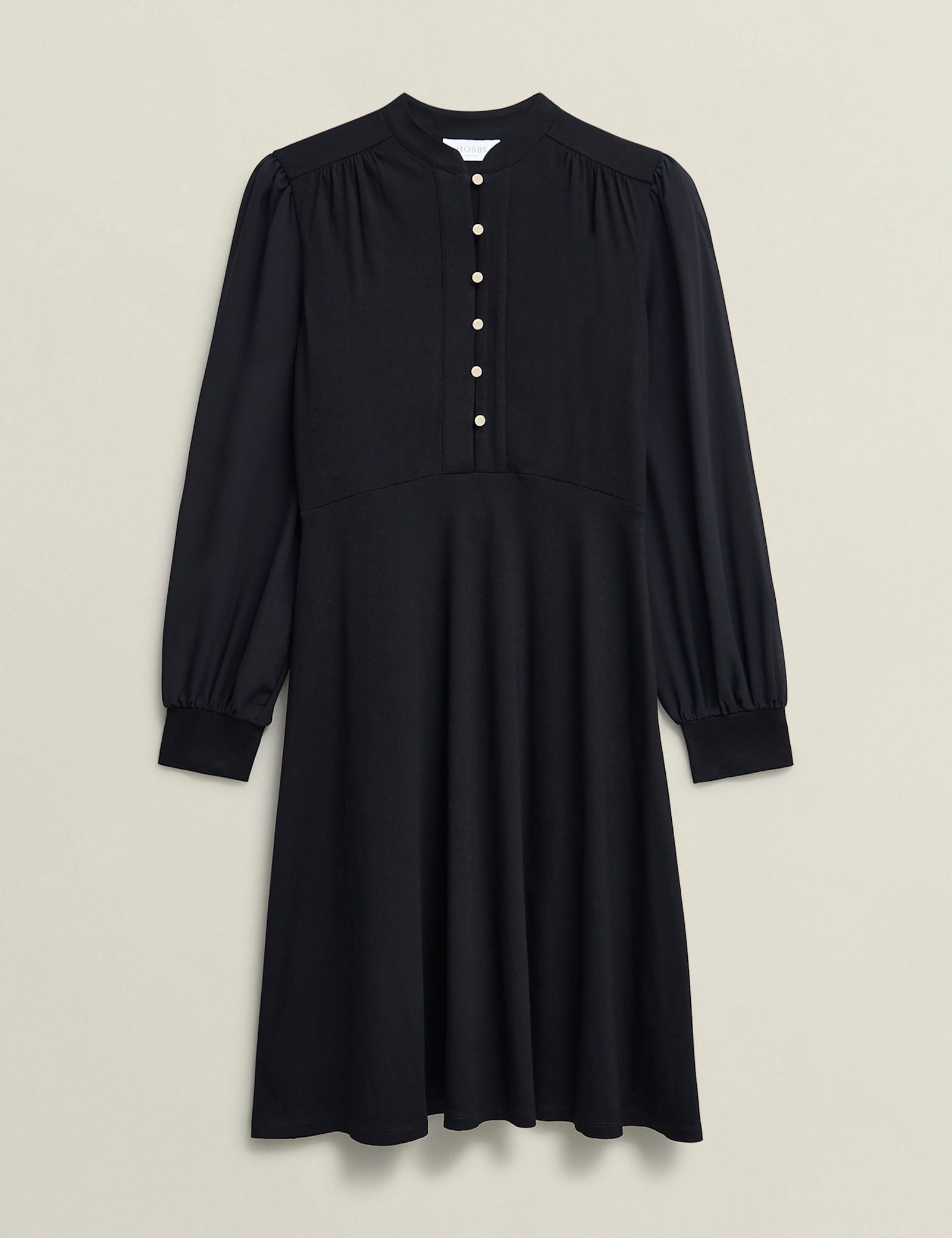 Jersey High Neck Knee Length Skater Dress - image 1