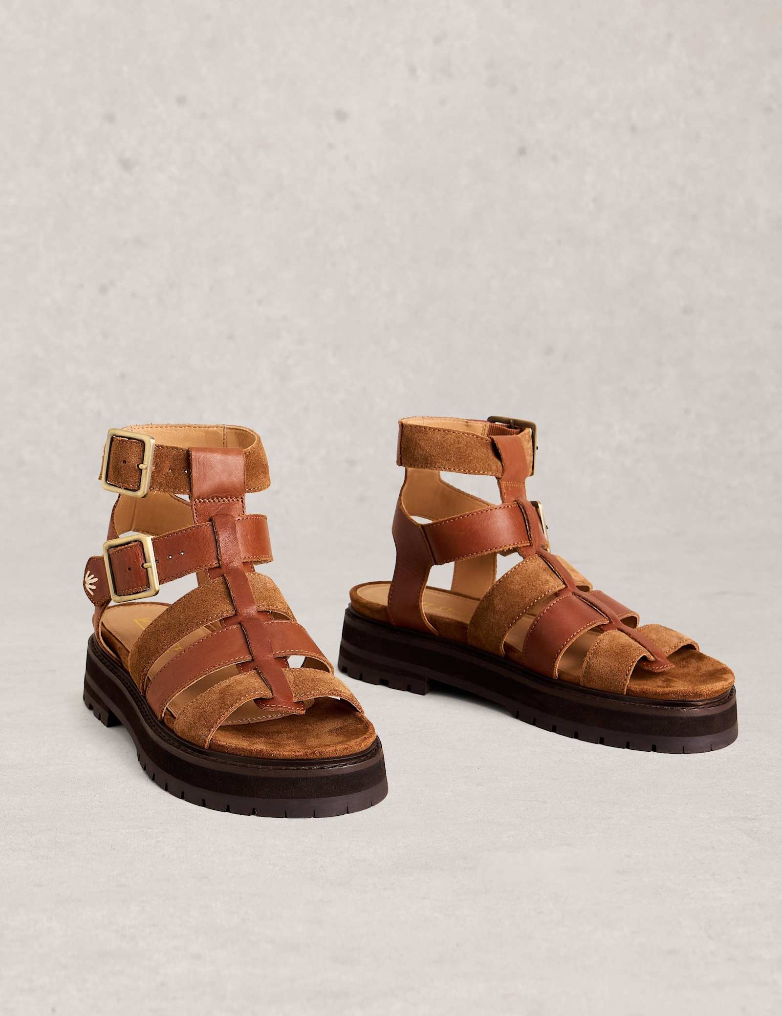 Leather Footbed Gladiator Sandals - image 4