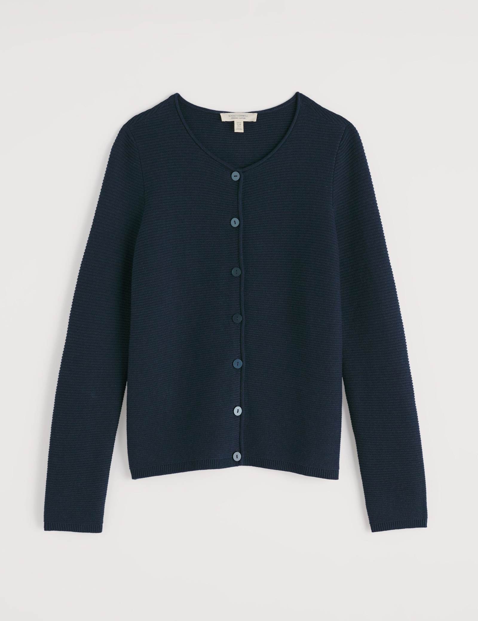 Pure Cotton Ribbed Crew Neck Cardigan - image 1