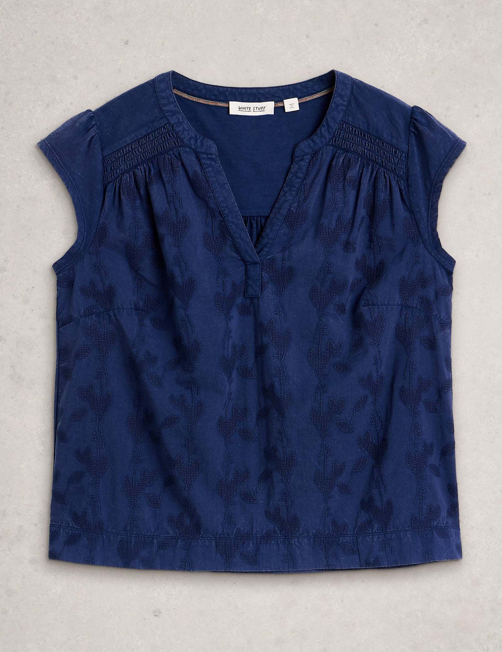 Pure Cotton Embroidered Notch Neck Blouse - image 2
