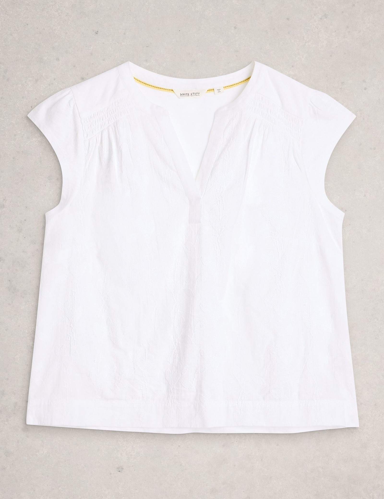 Pure Cotton Embroidered Notch Neck Blouse - image 1