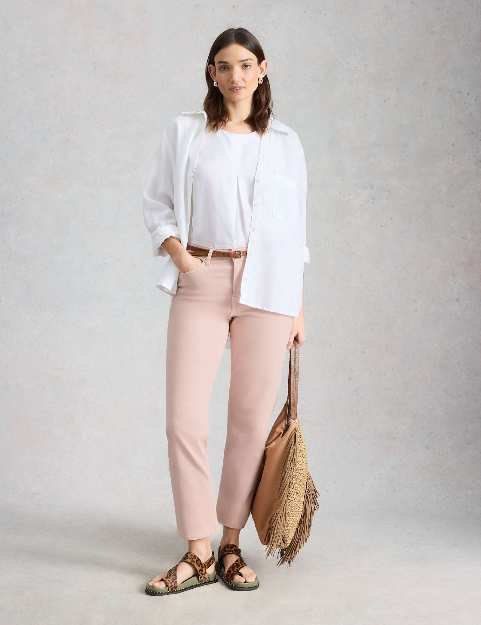 Mid Rise Straight Leg Cropped Jeans - image 3