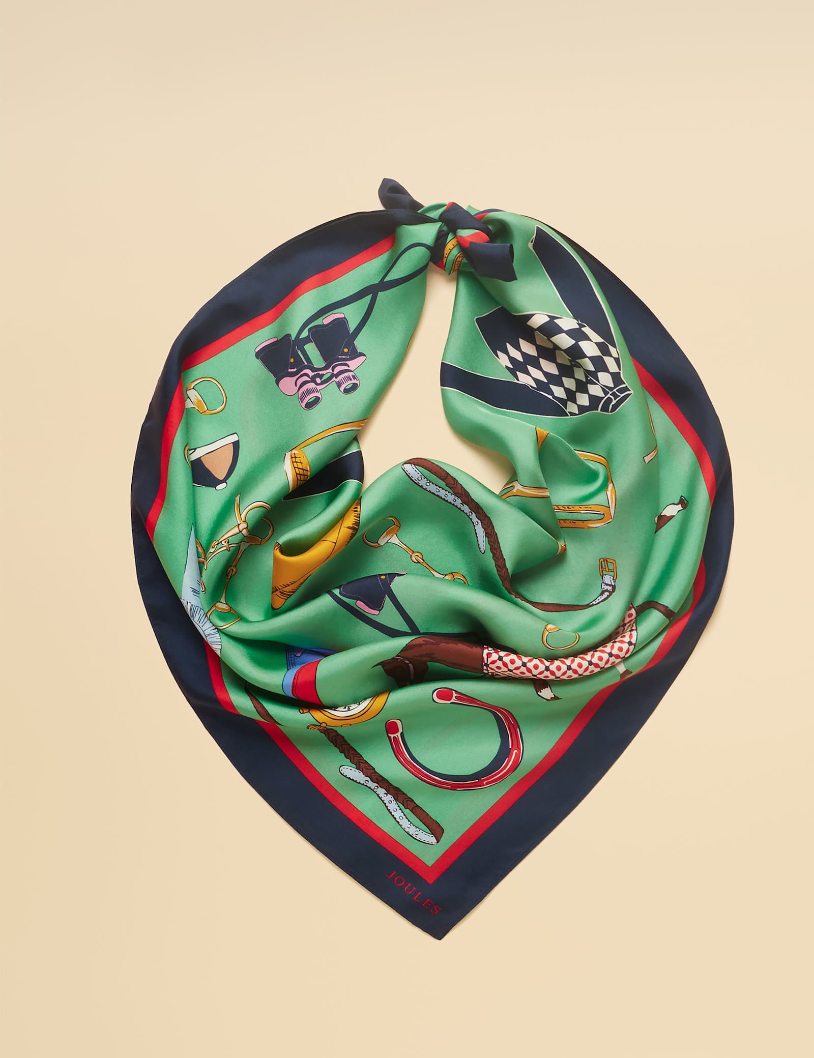 Pure Silk Printed Horse Scarf - image 1