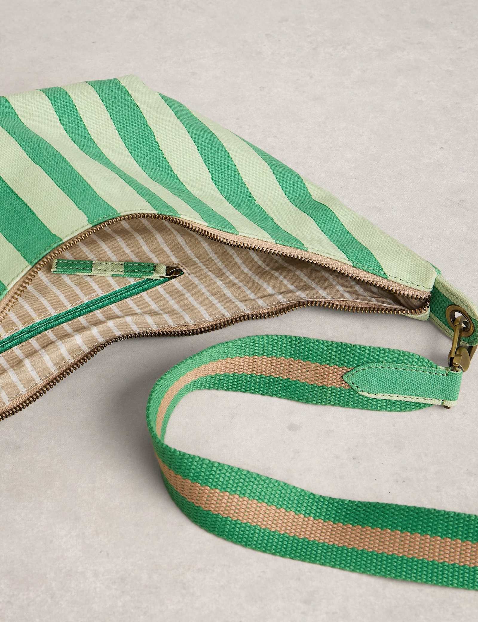 Canvas Striped Cross Body Bag - image 3