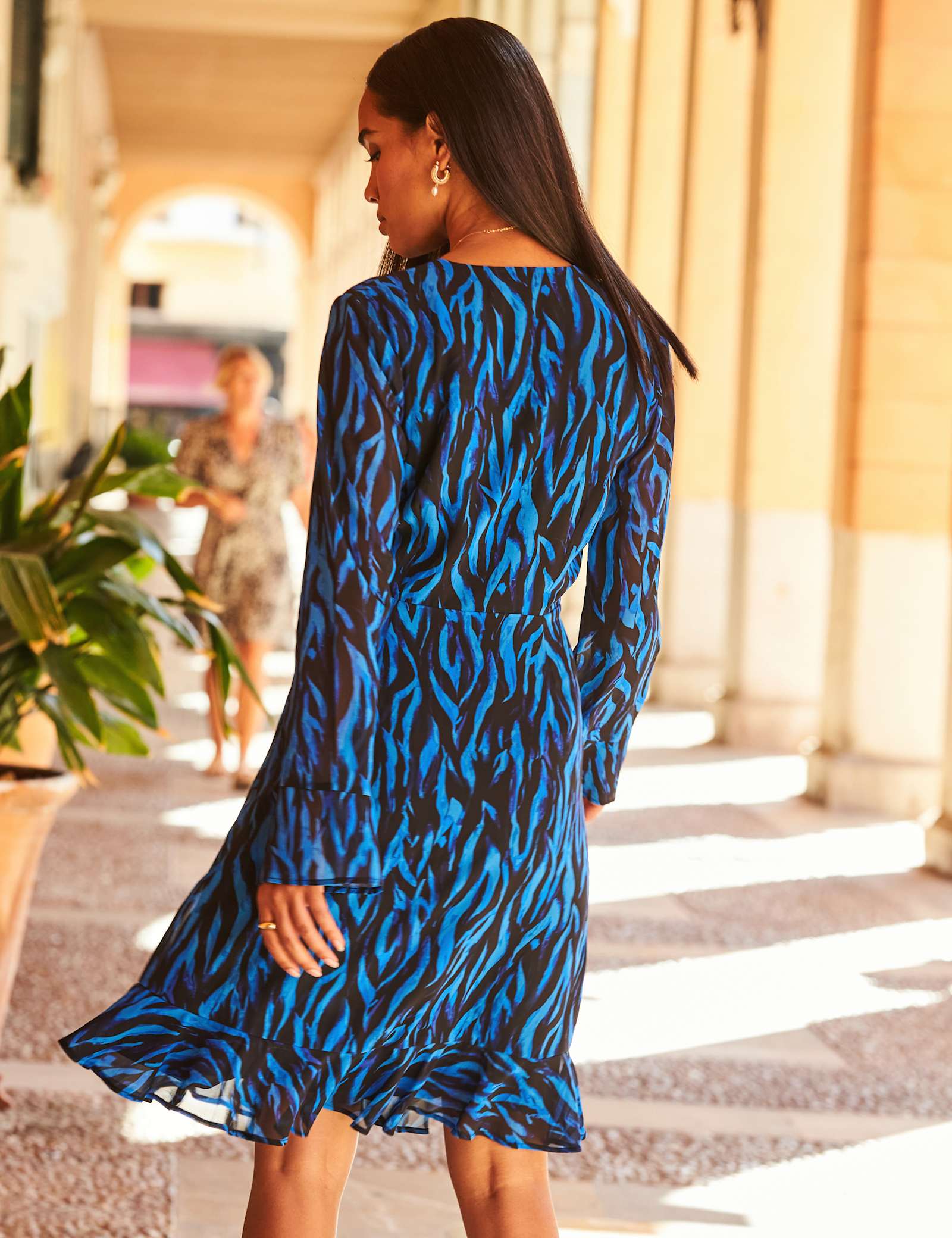 Animal Print V-Neck Mini Wrap Dress - image 4