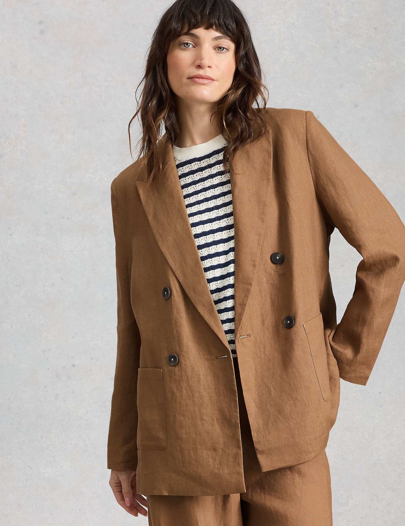 Pure Linen Relaxed Double Breasted Blazer - image 4