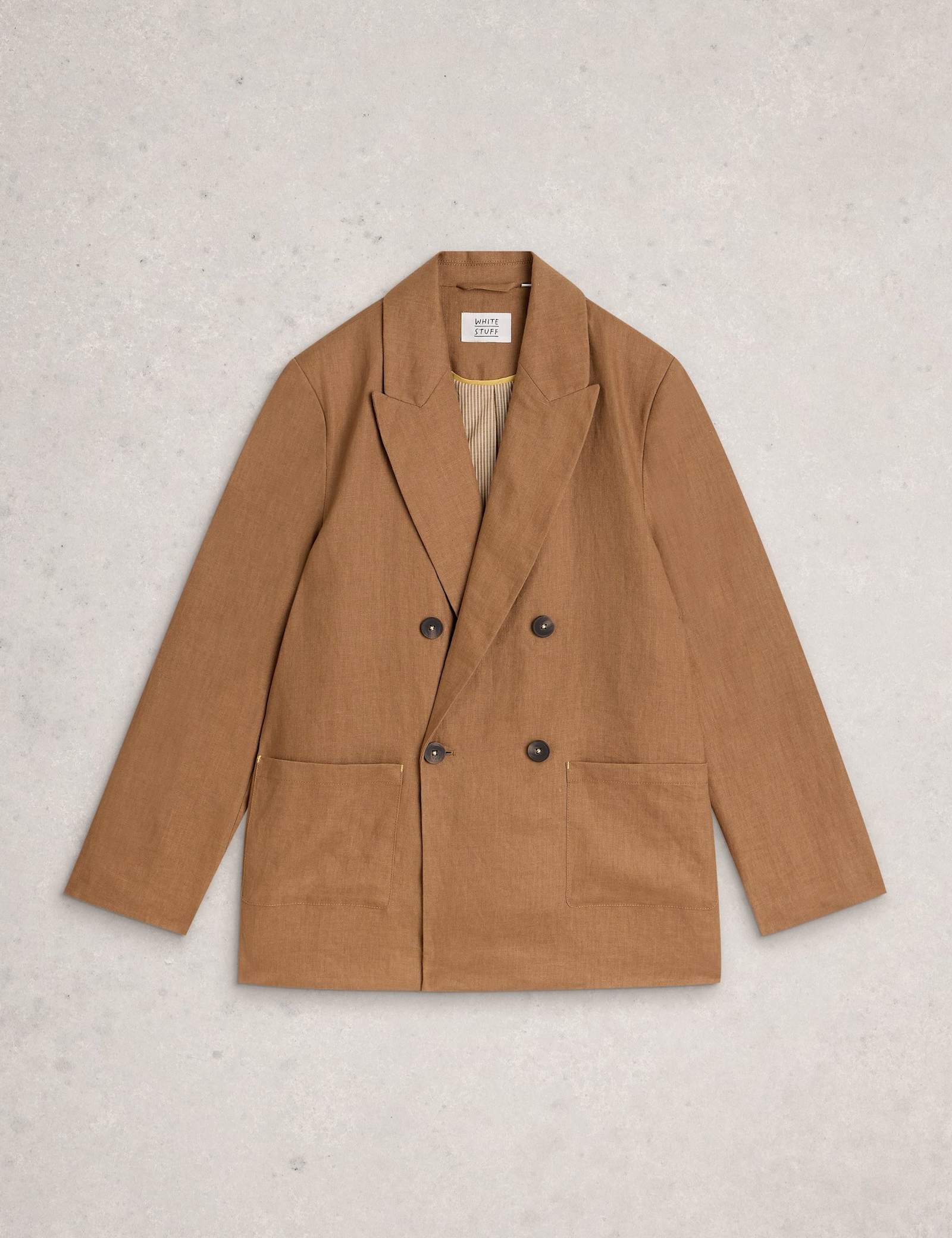 Pure Linen Relaxed Double Breasted Blazer - image 1