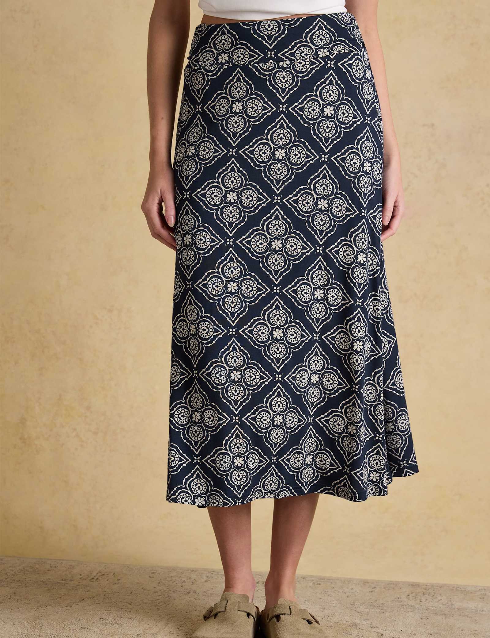 Jersey Printed Midi Slip Skirt - image 3