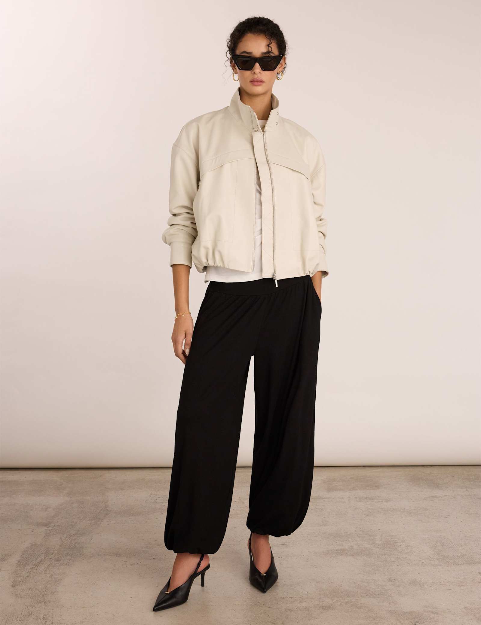 Cotton Rich Crew Neck Draped Top - image 4