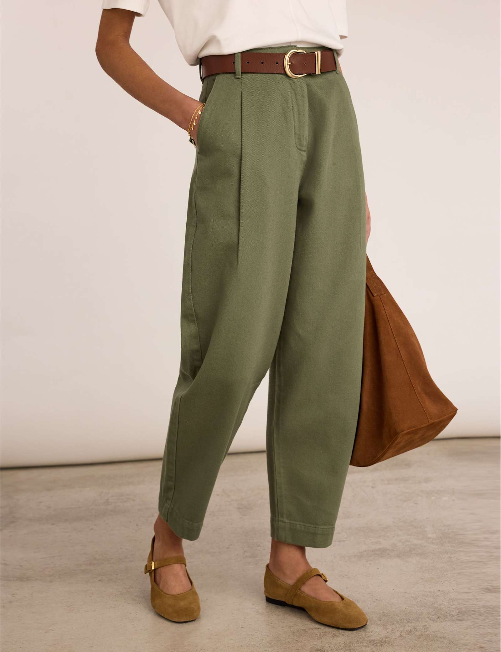 Pure Cotton Tapered Ankle Grazer Chinos - image 4