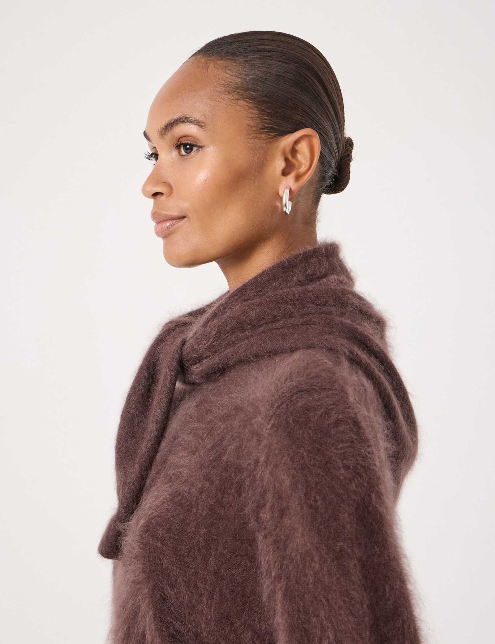 Pure Cashmere Brushed Triangle Scarf - image 5
