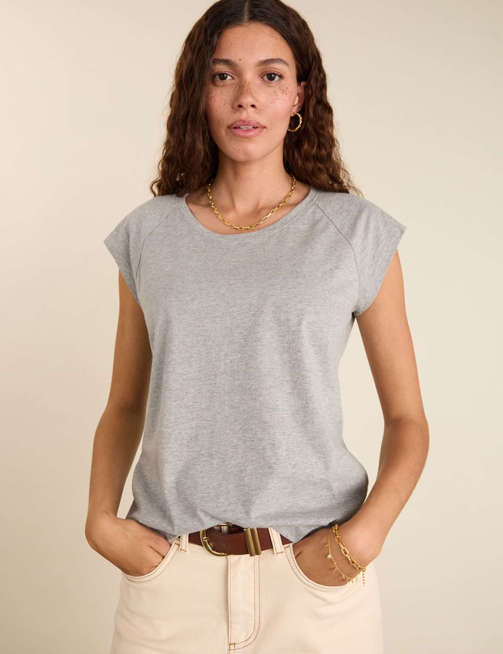 Pure Cotton Scoop Neck T-Shirt - image 3