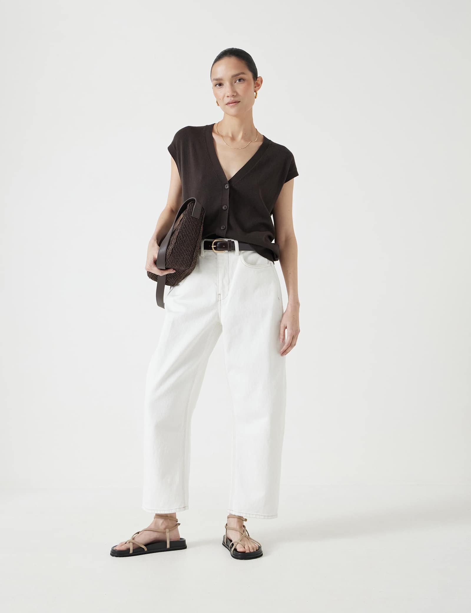 High Waisted Barrel Leg Ankle Grazer Jeans - image 2