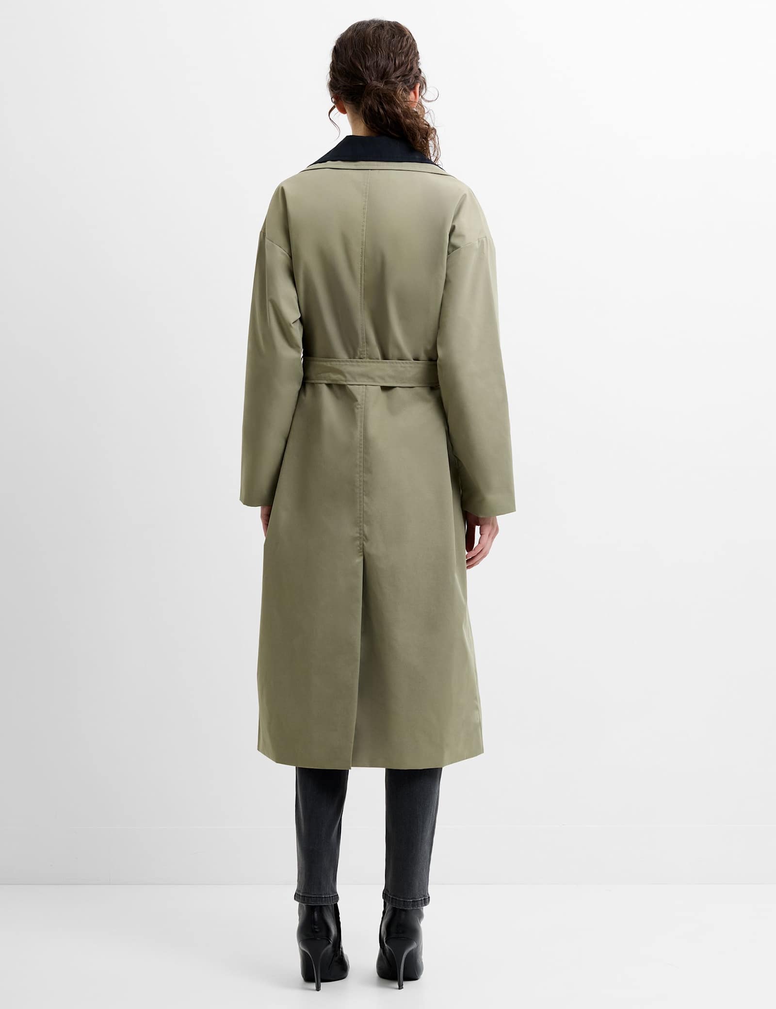 Collared Longline Trench Coat - image 4