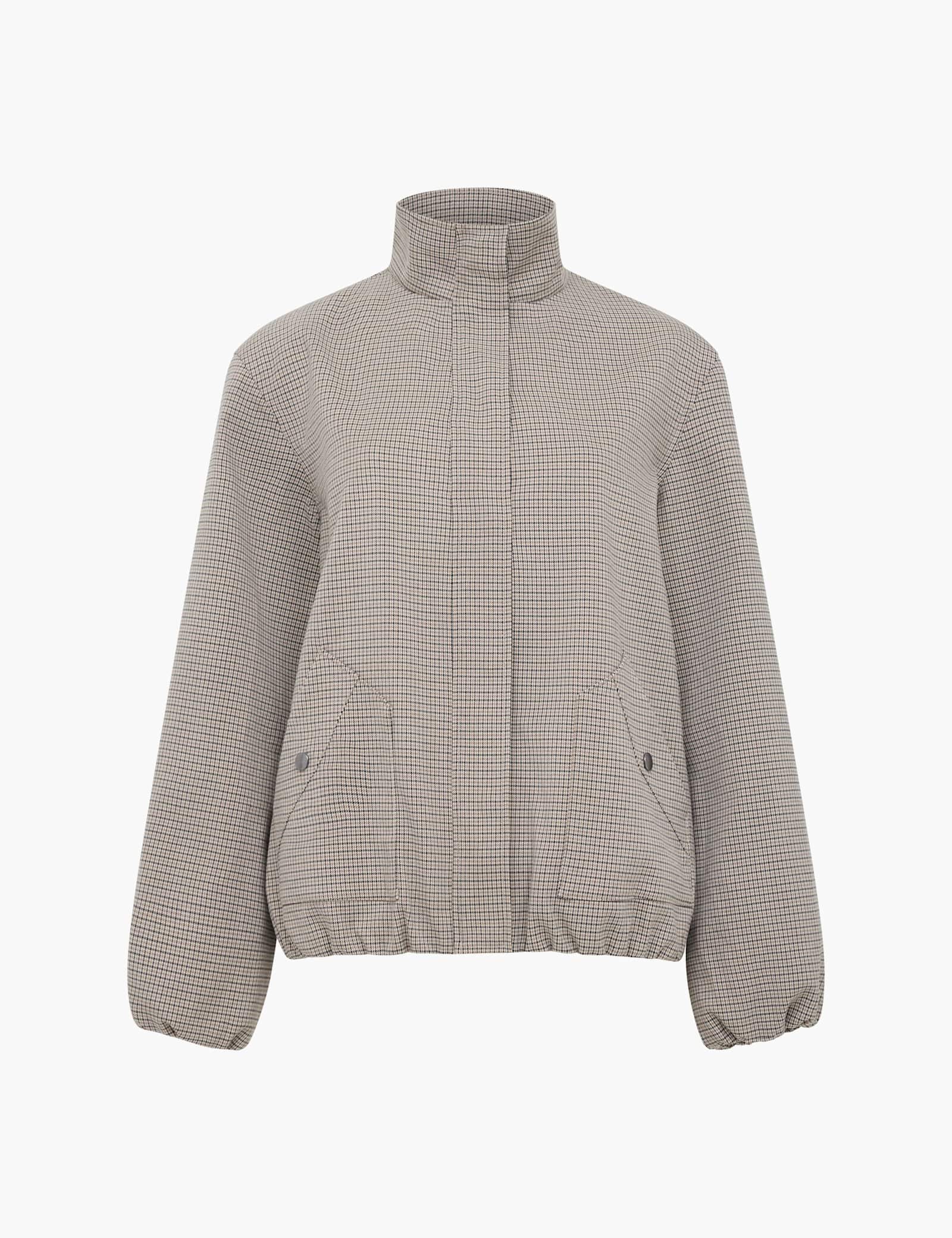 Checked Funnel Neck Bomber Jacket - image 1
