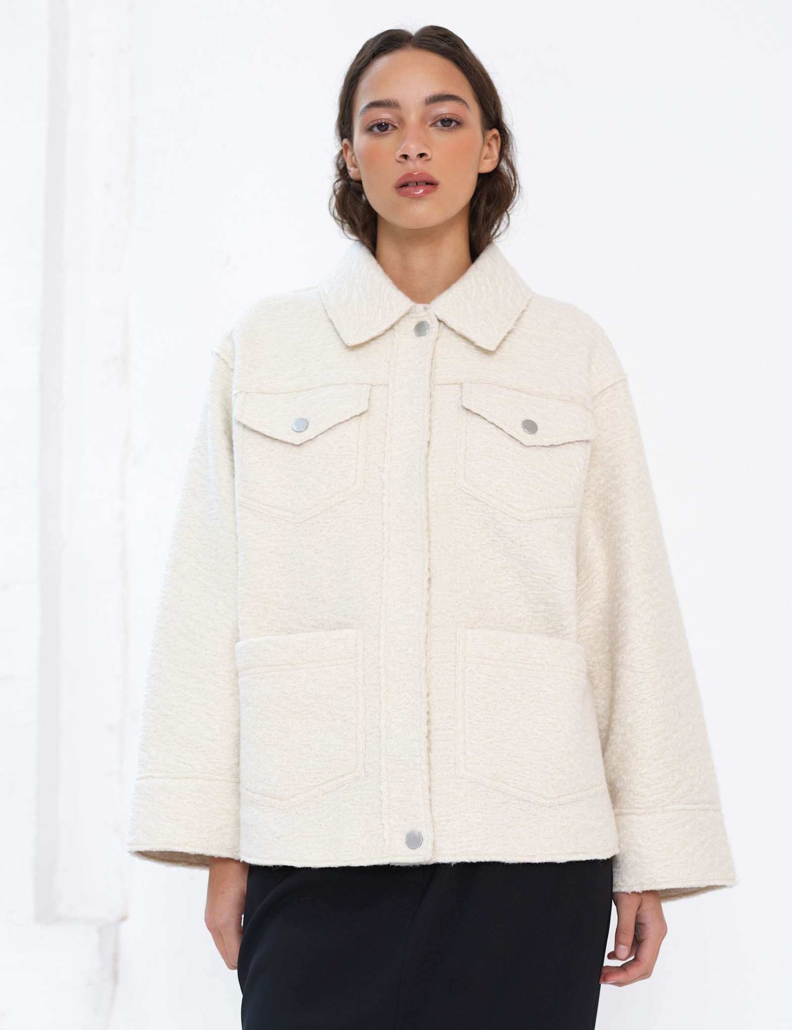Textured Collared Utility Jacket - image 2