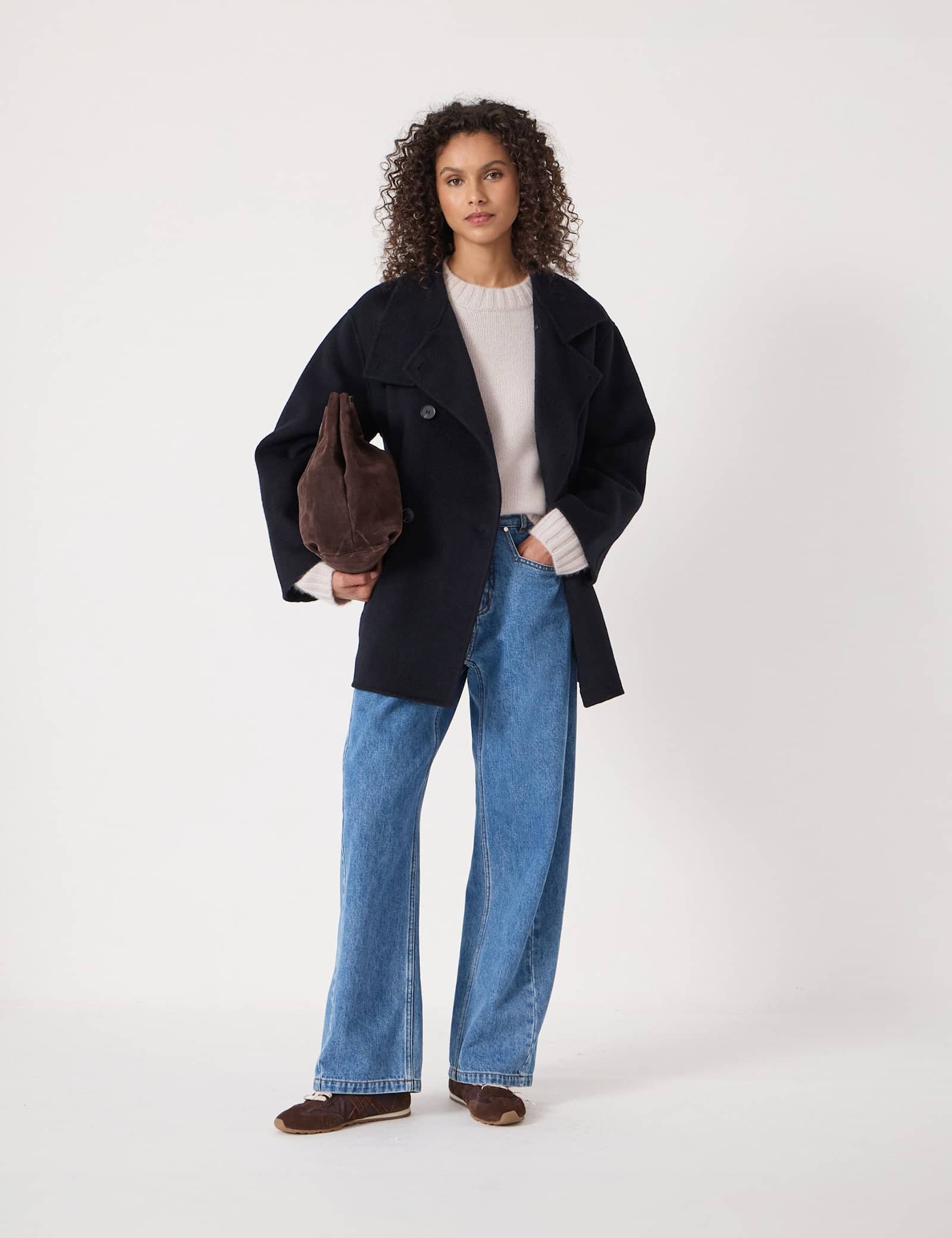 Pure Wool Belted Peacoat - image 4