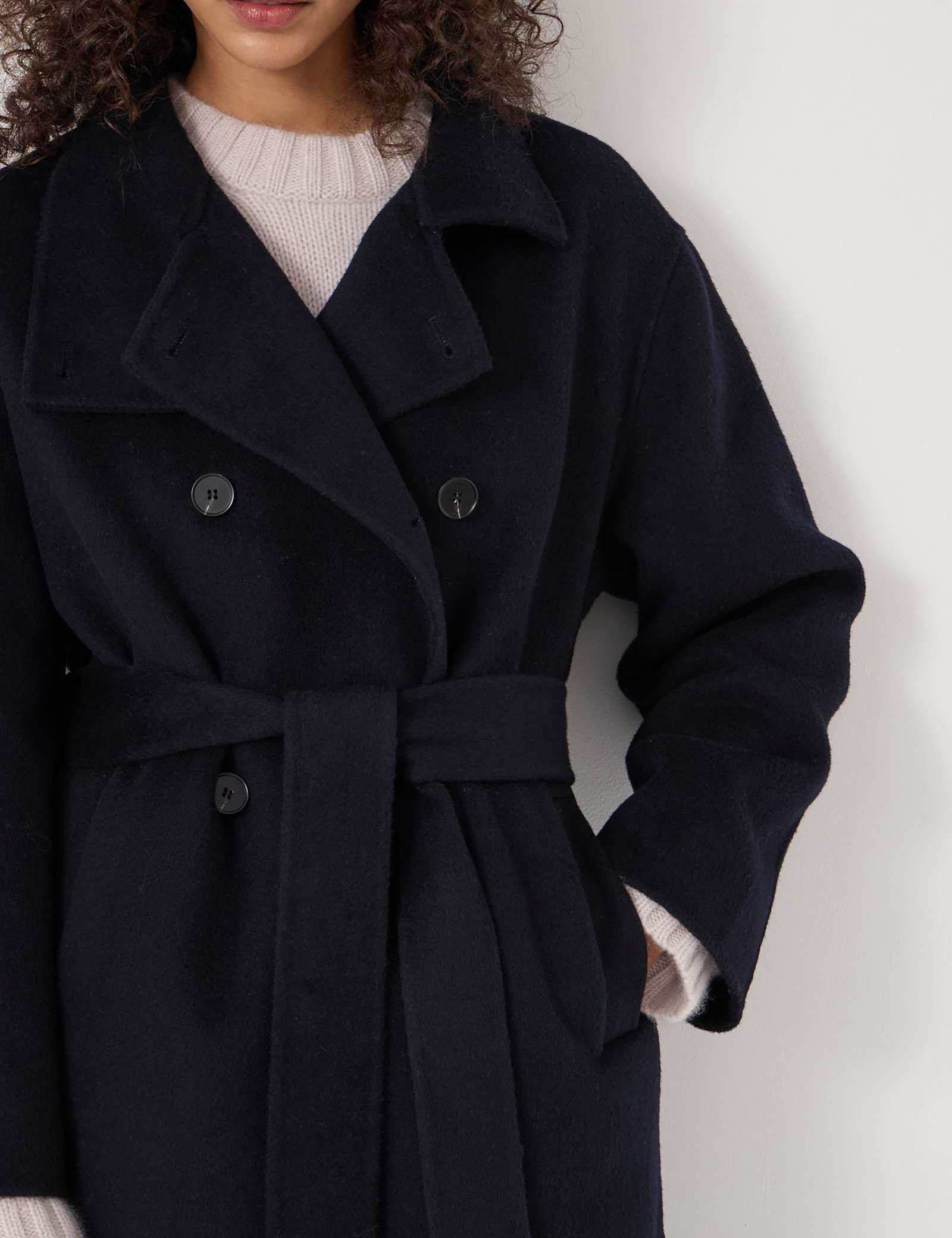 Pure Wool Belted Peacoat - image 2