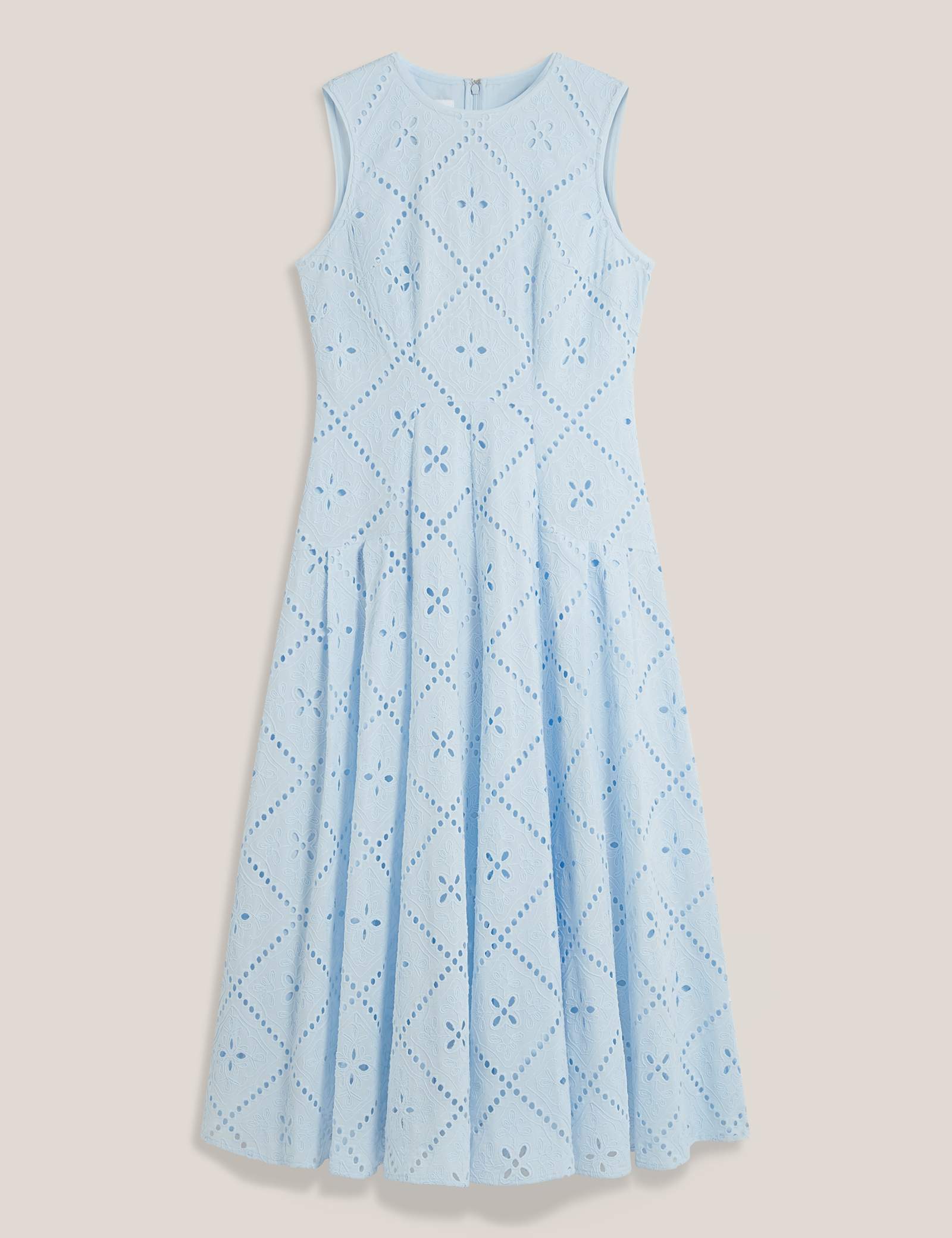 Pure Cotton Broderie Midi Skater Dress - image 1