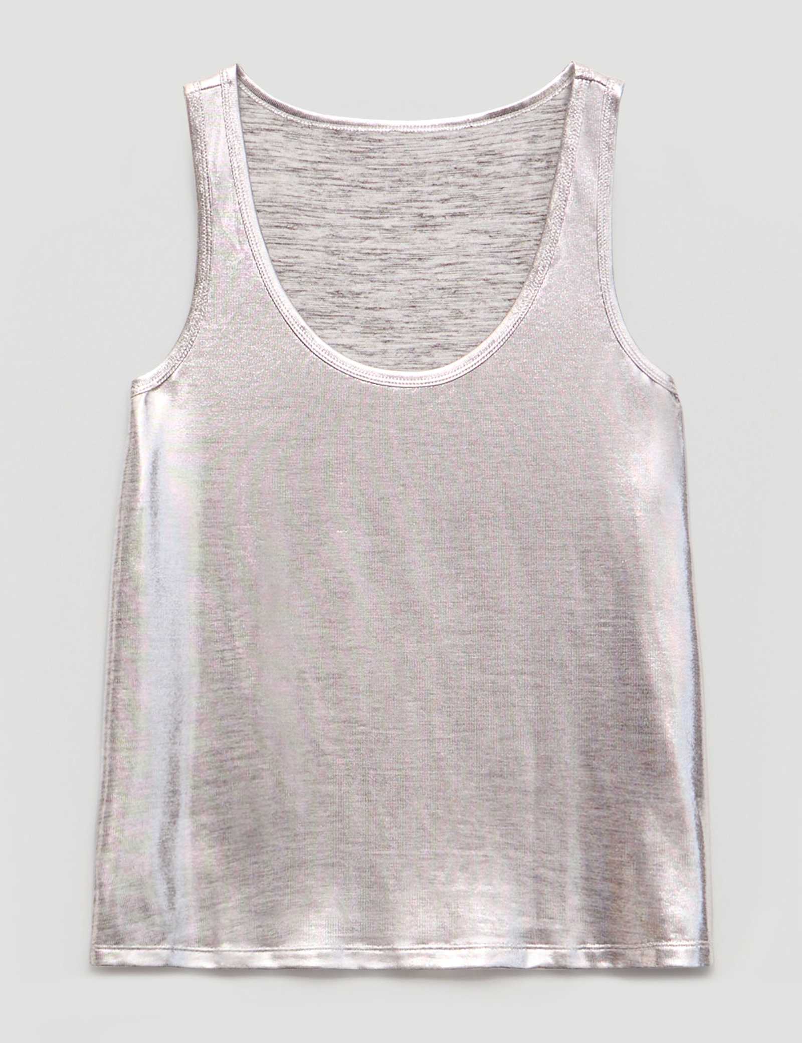 Metallic Scoop Neck Vest - image 1