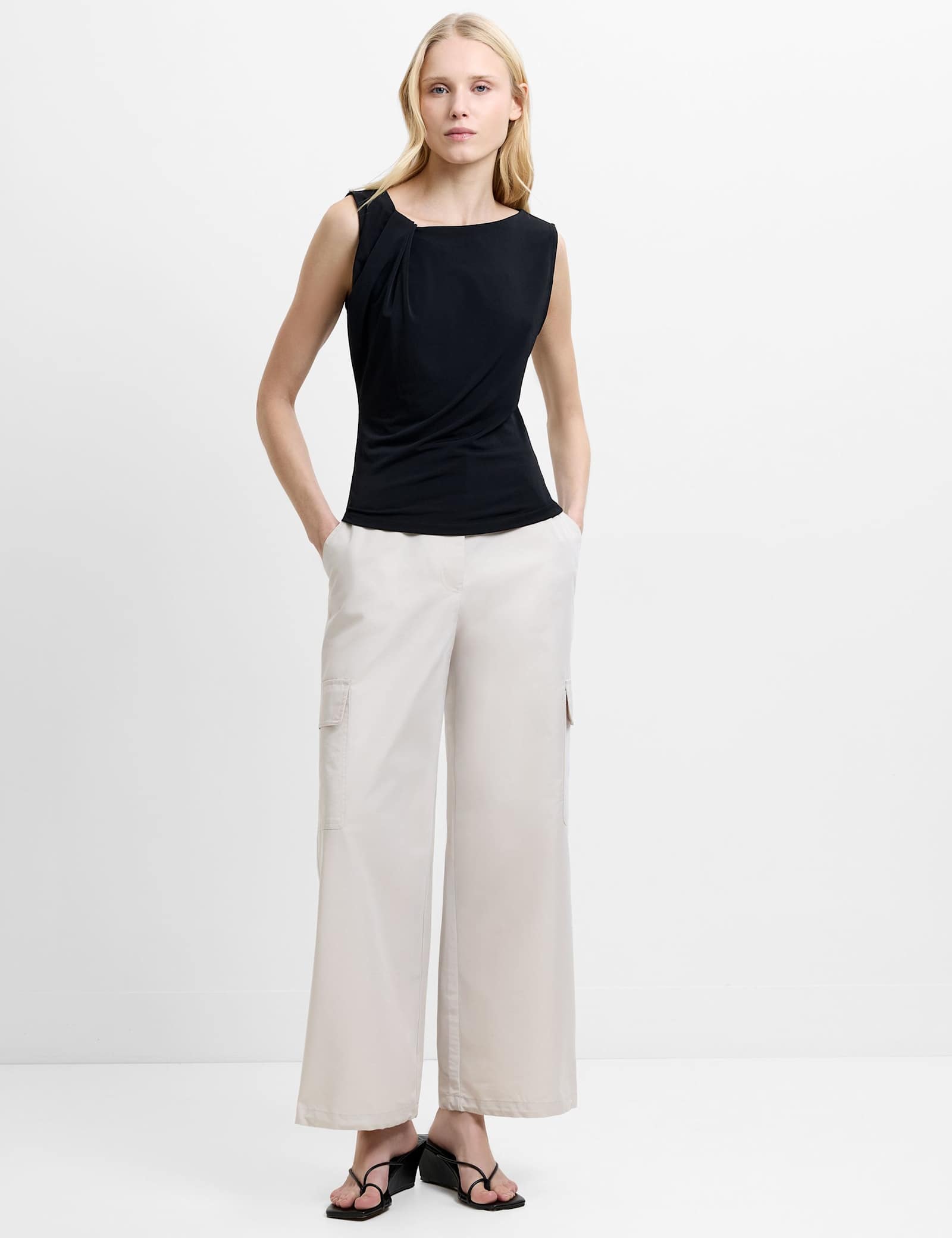 Jersey Asymmetric Neck Top - image 5
