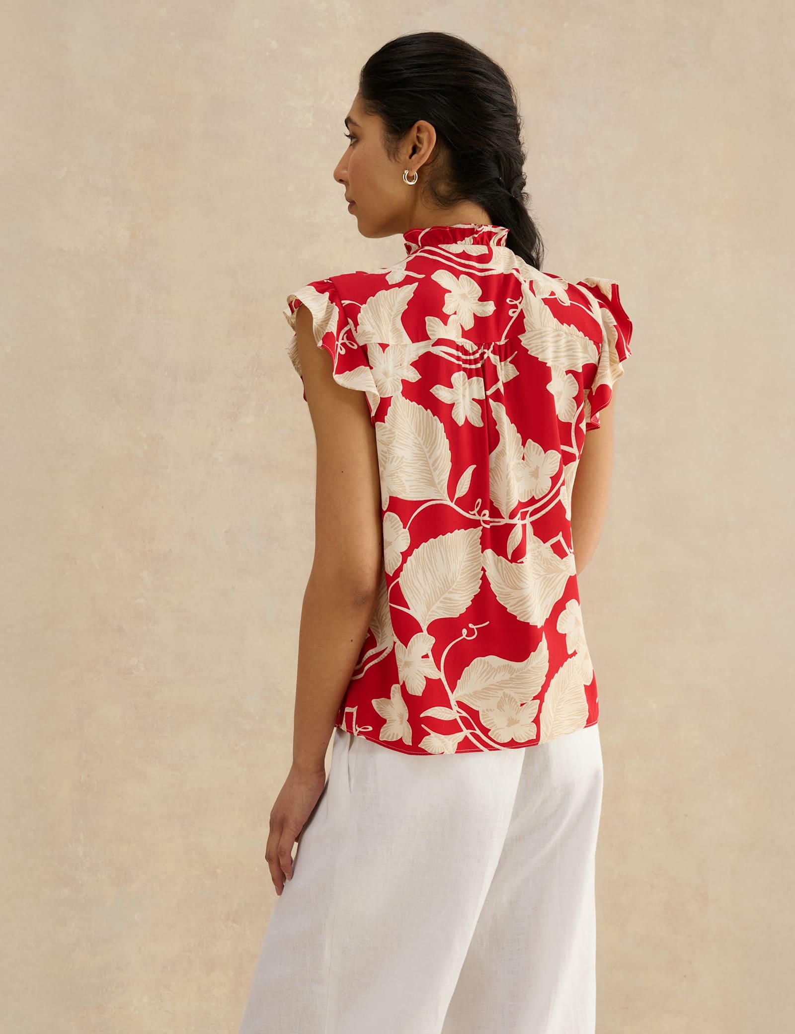 Floral Tie Neck Ruffle Blouse - image 5