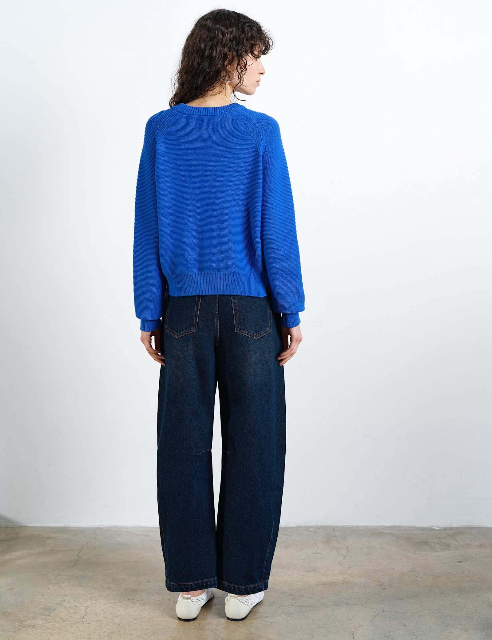 Pure Cotton Textured Crew Neck Jumper - image 5