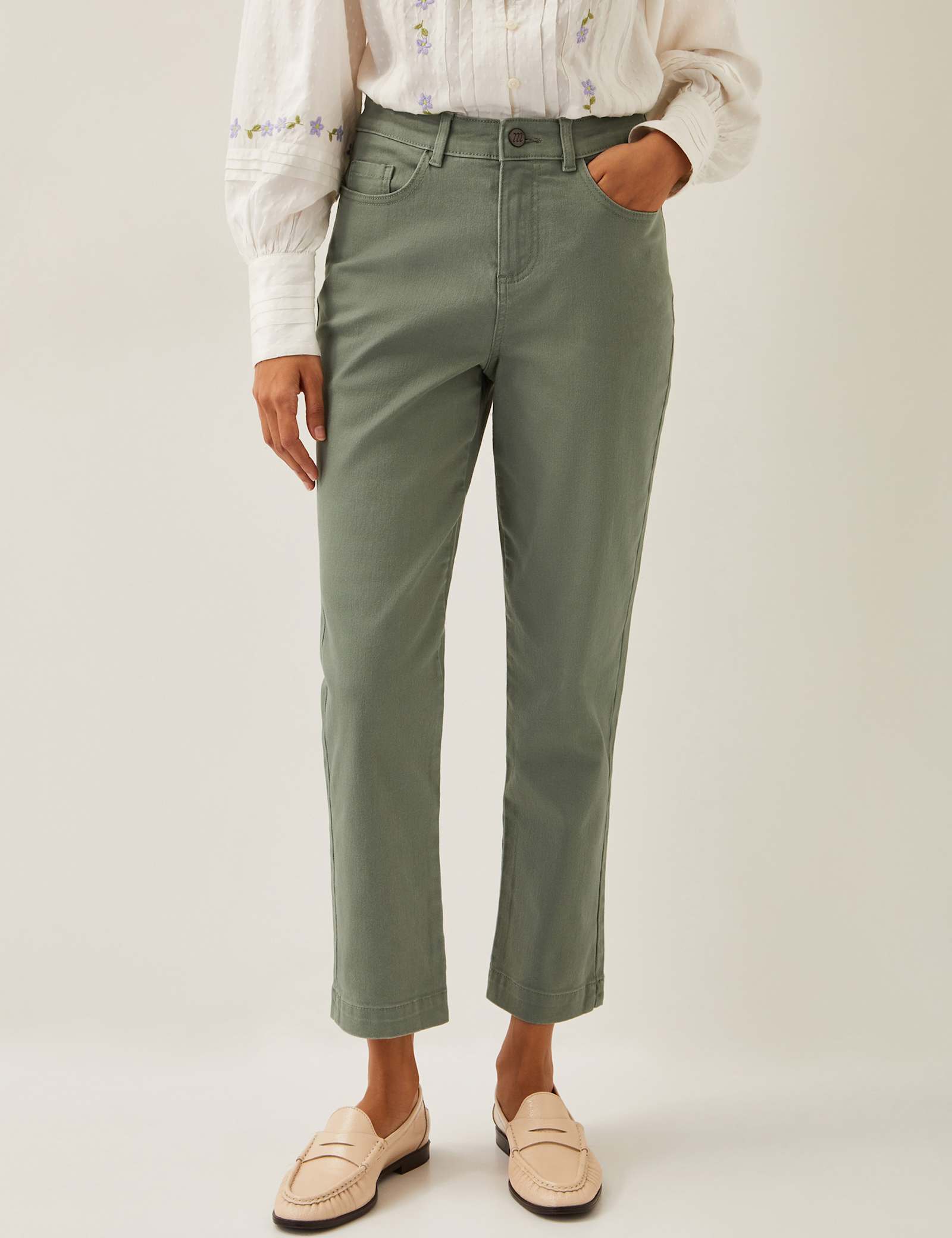High Waisted Straight Leg Cropped Jeans - image 1