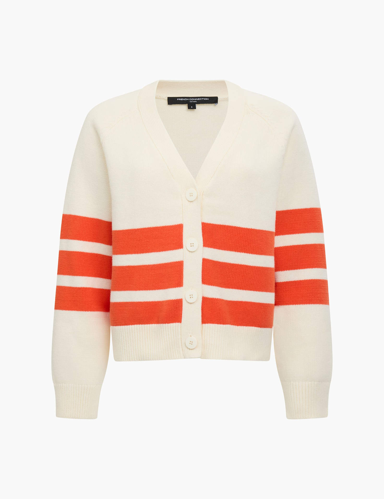 Cotton Rich Striped V-Neck Cardigan - image 1