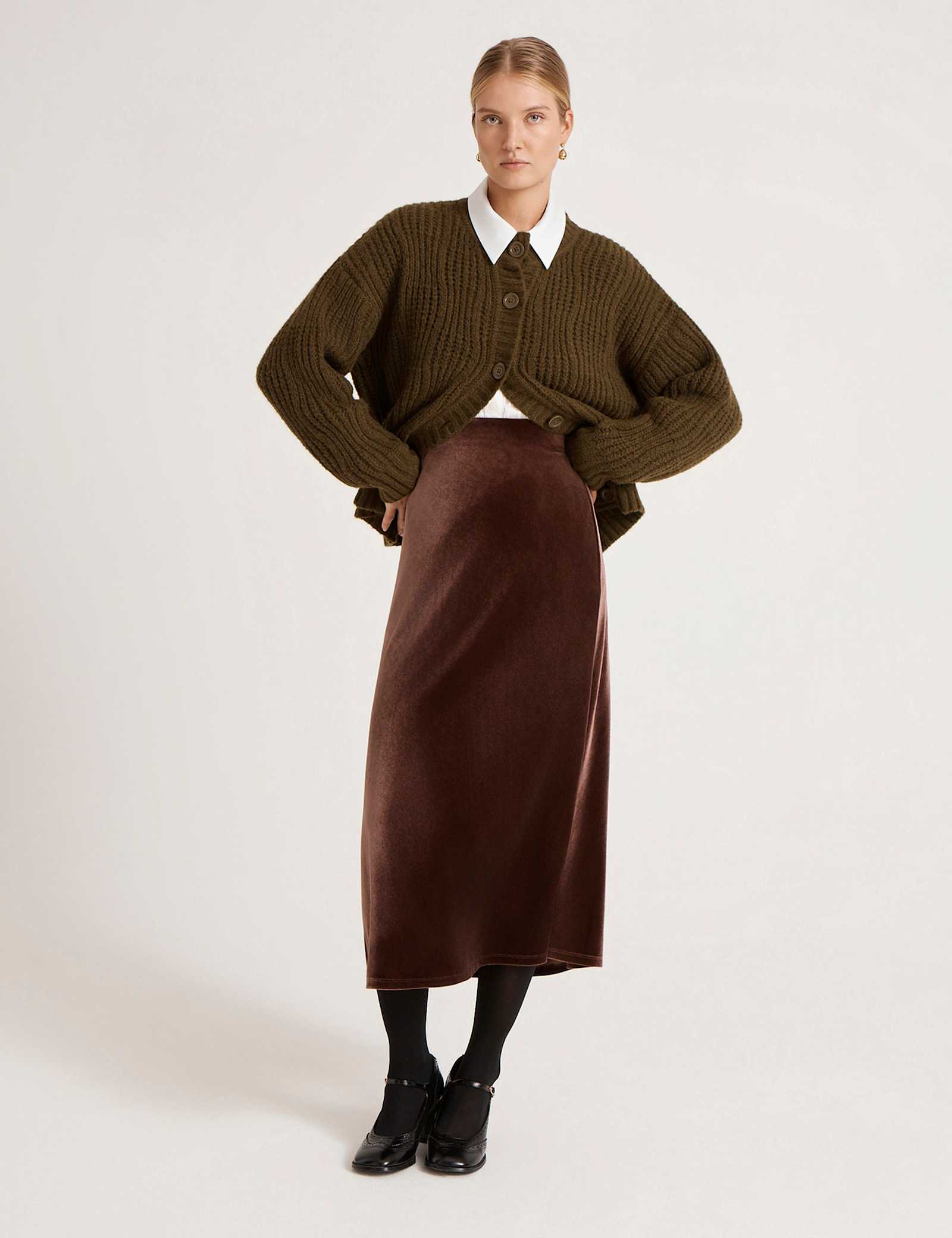 Ribbed Crew Neck Button Front Cardigan - image 2