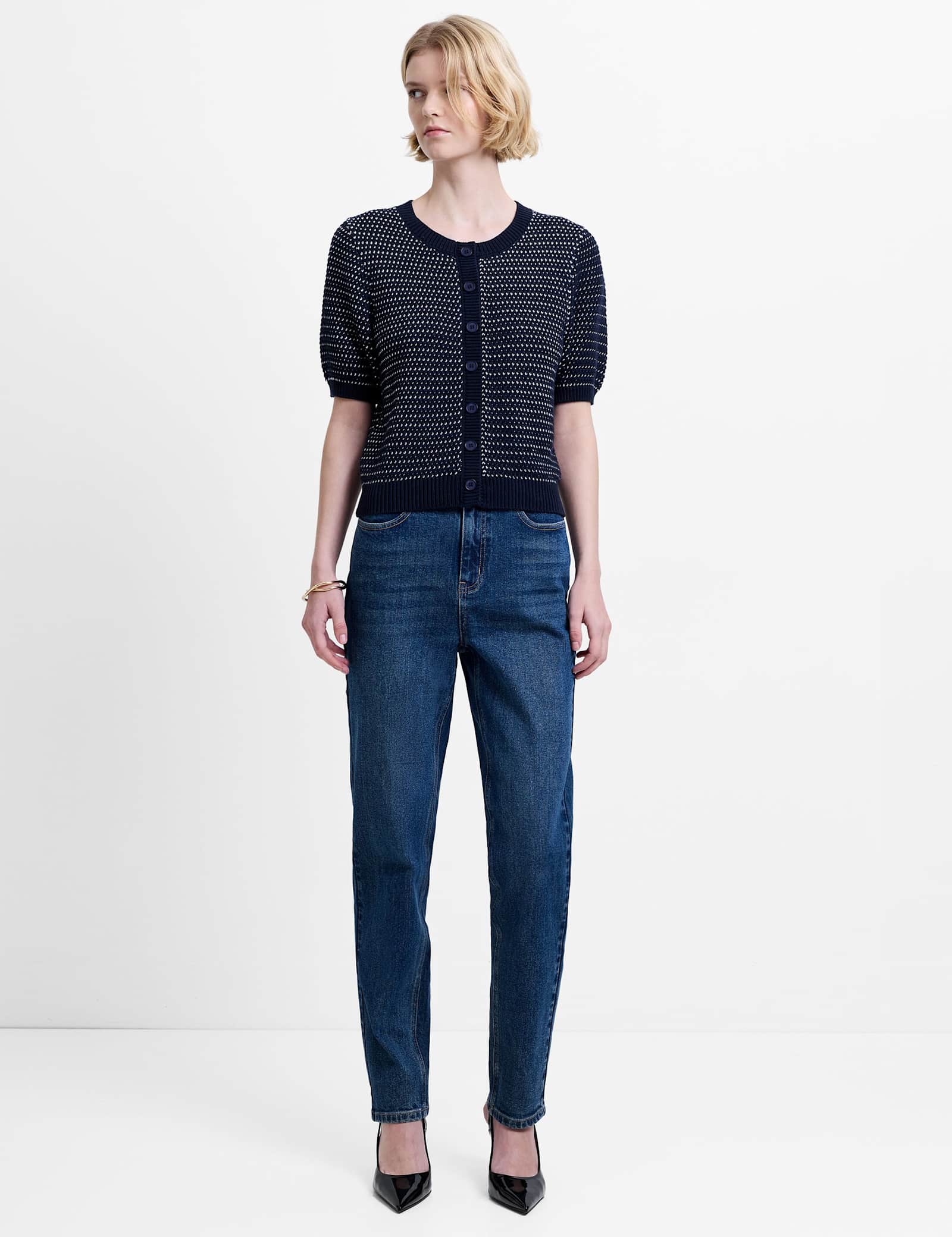 Cotton Rich Textured Cardigan - image 4