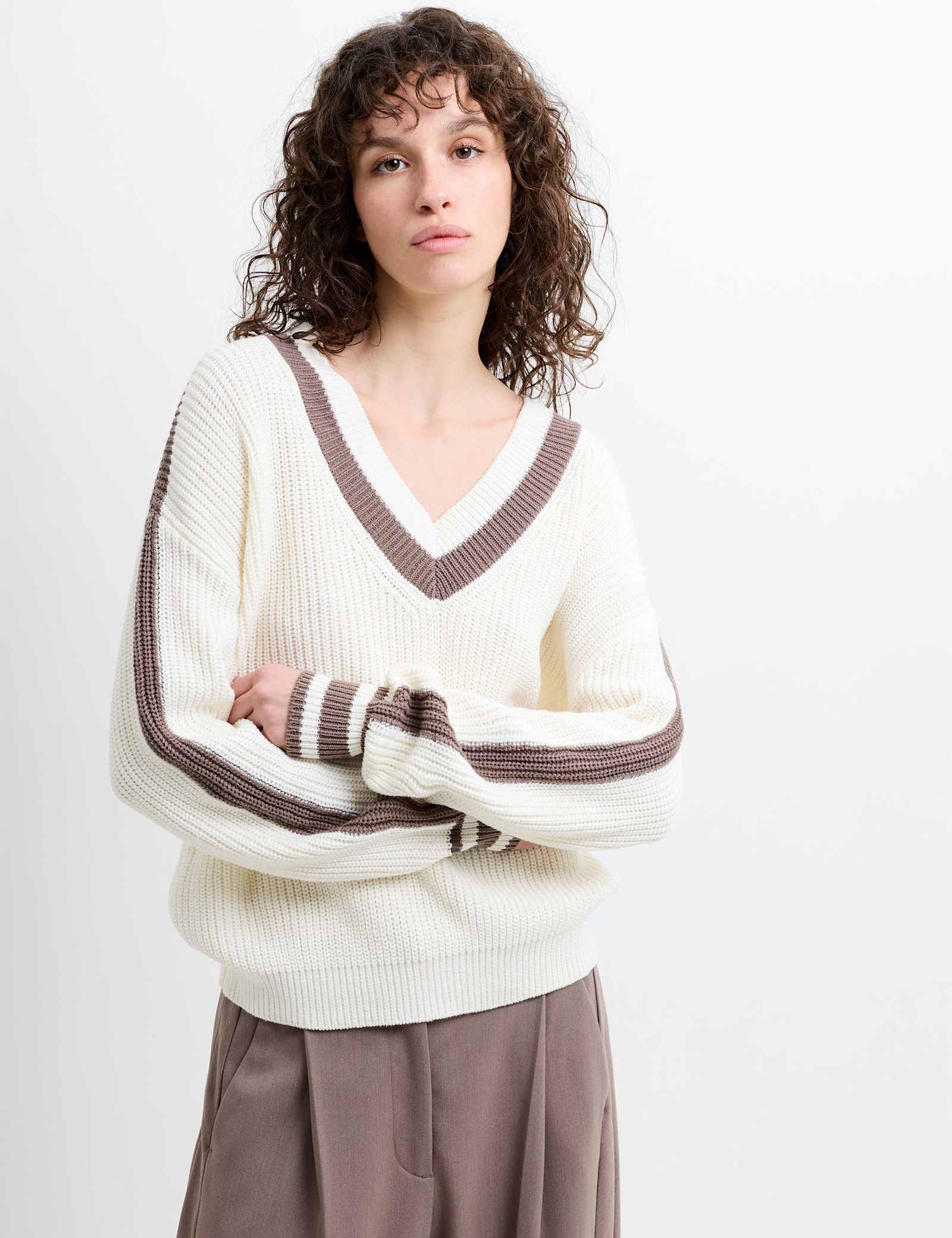 Cotton Rich V-Neck Jumper - image 2