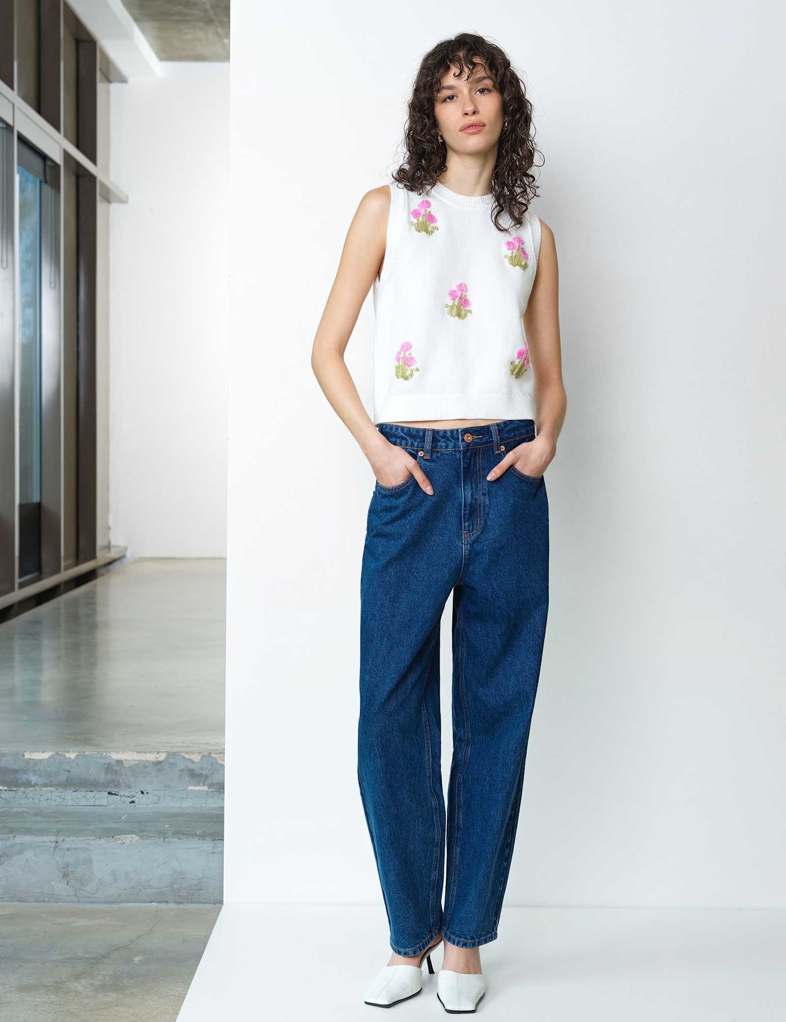 Cotton Rich Applique Knitted Vest - image 3