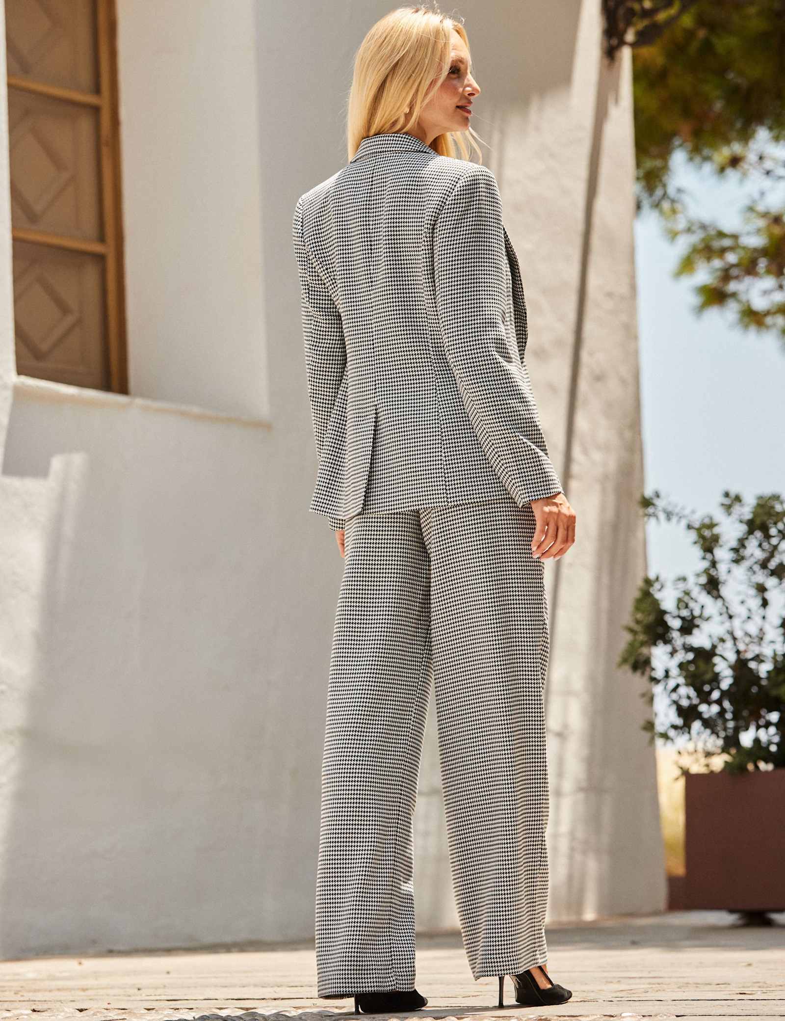 Slim Dogtooth Checked Blazer - image 3